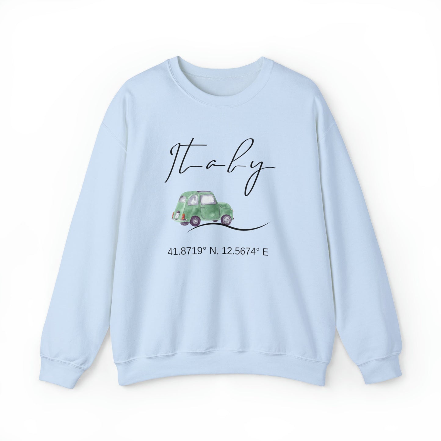 Italy Sweatshirt: Vintage Car, Unisex Travel Crewneck
