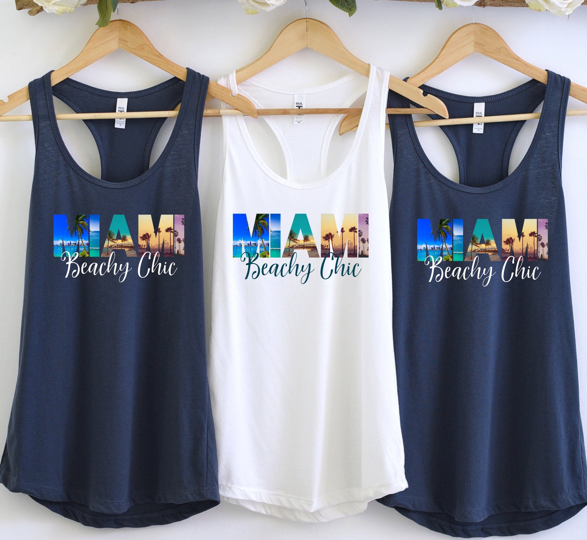 Miami Beachy Chic Racerback Tank Top: Florida Wedding Gift