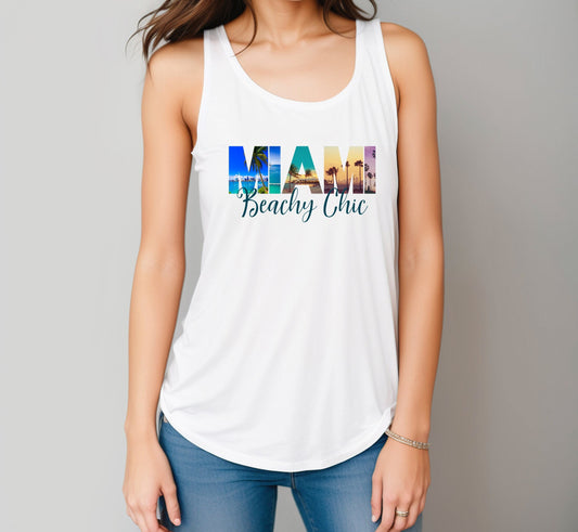 Miami Beachy Chic Racerback Tank Top: Florida Wedding Gift