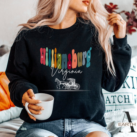 Williamsburg Virginia Sweatshirt: Vintage Traveler Crewneck