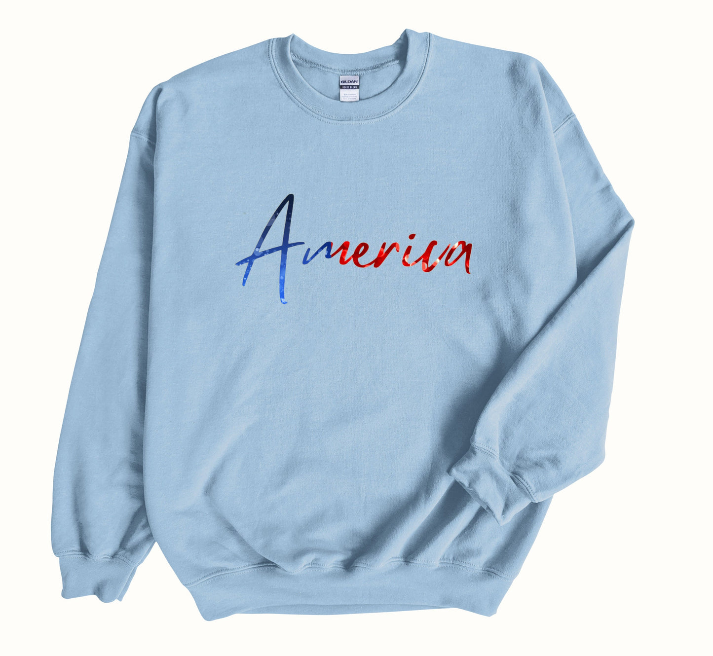 Retro American Flag Sweatshirt, Glittery Patriotic USA Pullover
