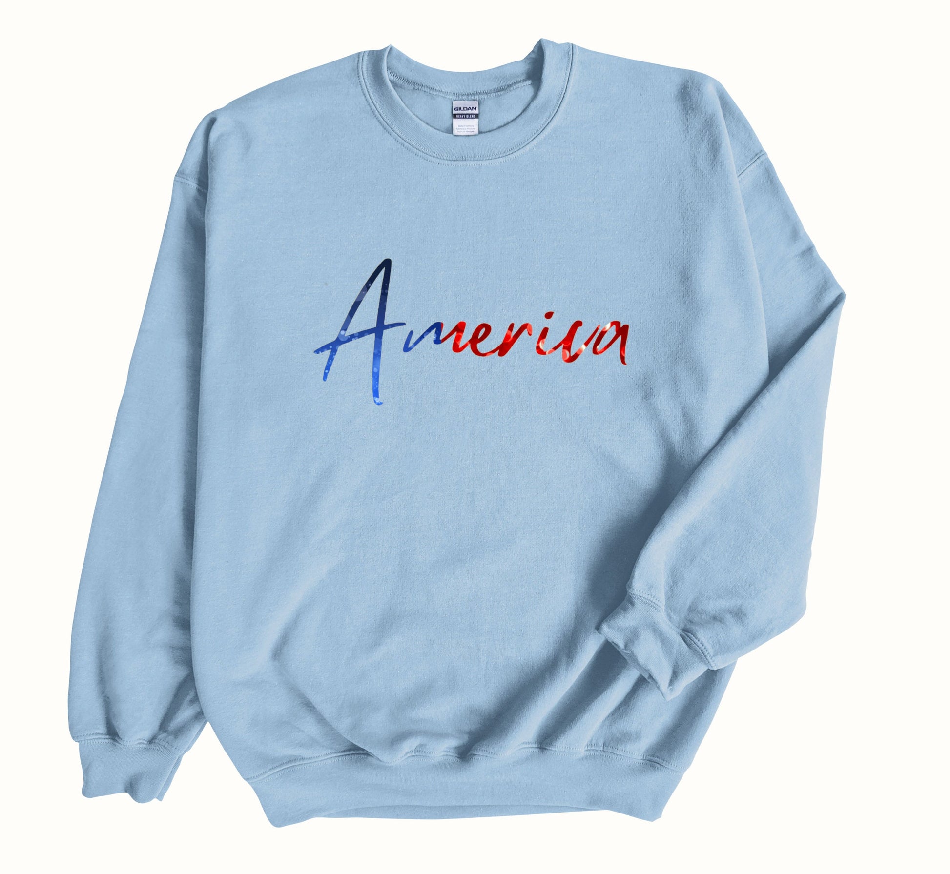 Retro American Flag Sweatshirt, Glittery Patriotic USA Pullover
