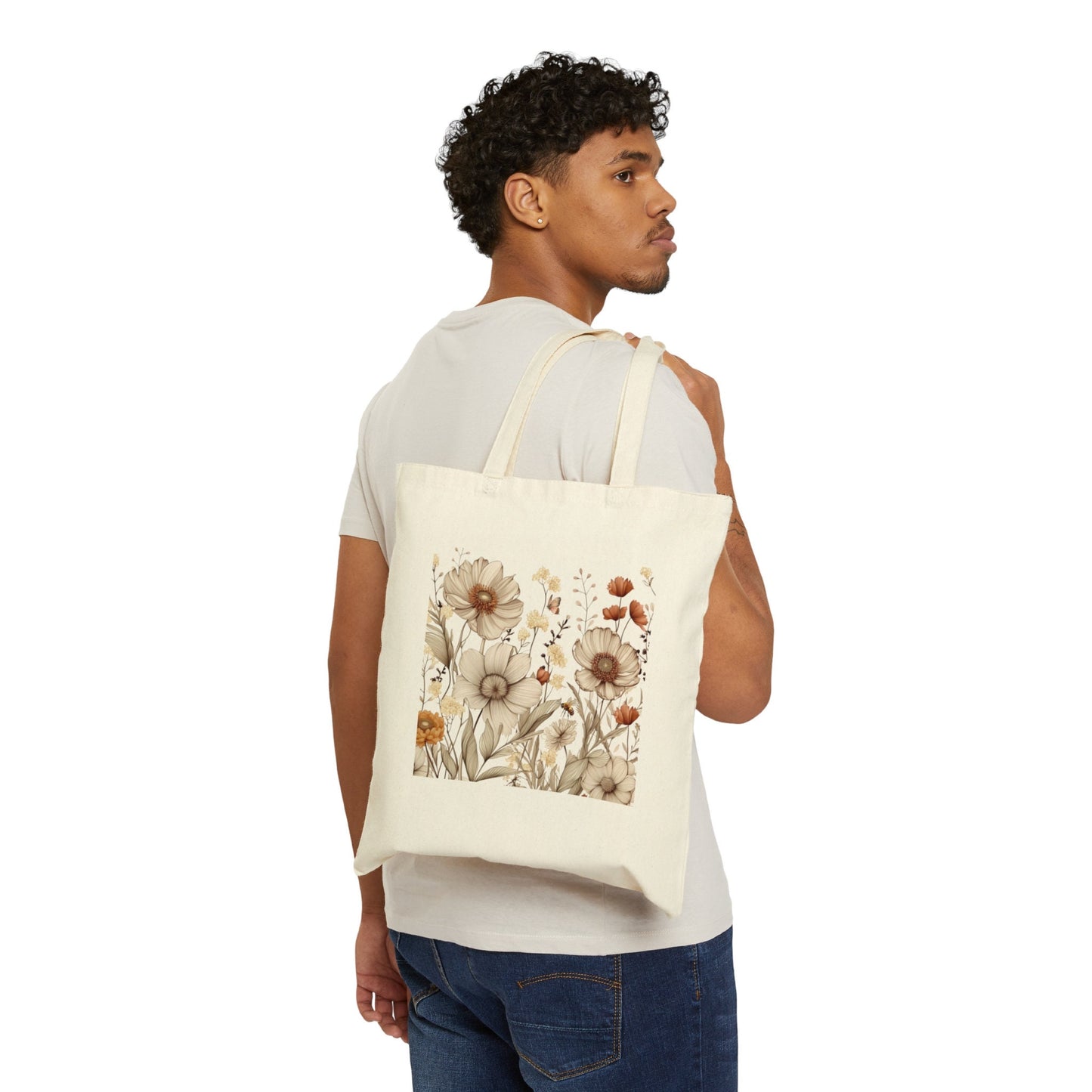 Wildflower Cotton Canvas Tote Bag, Teacher Gift