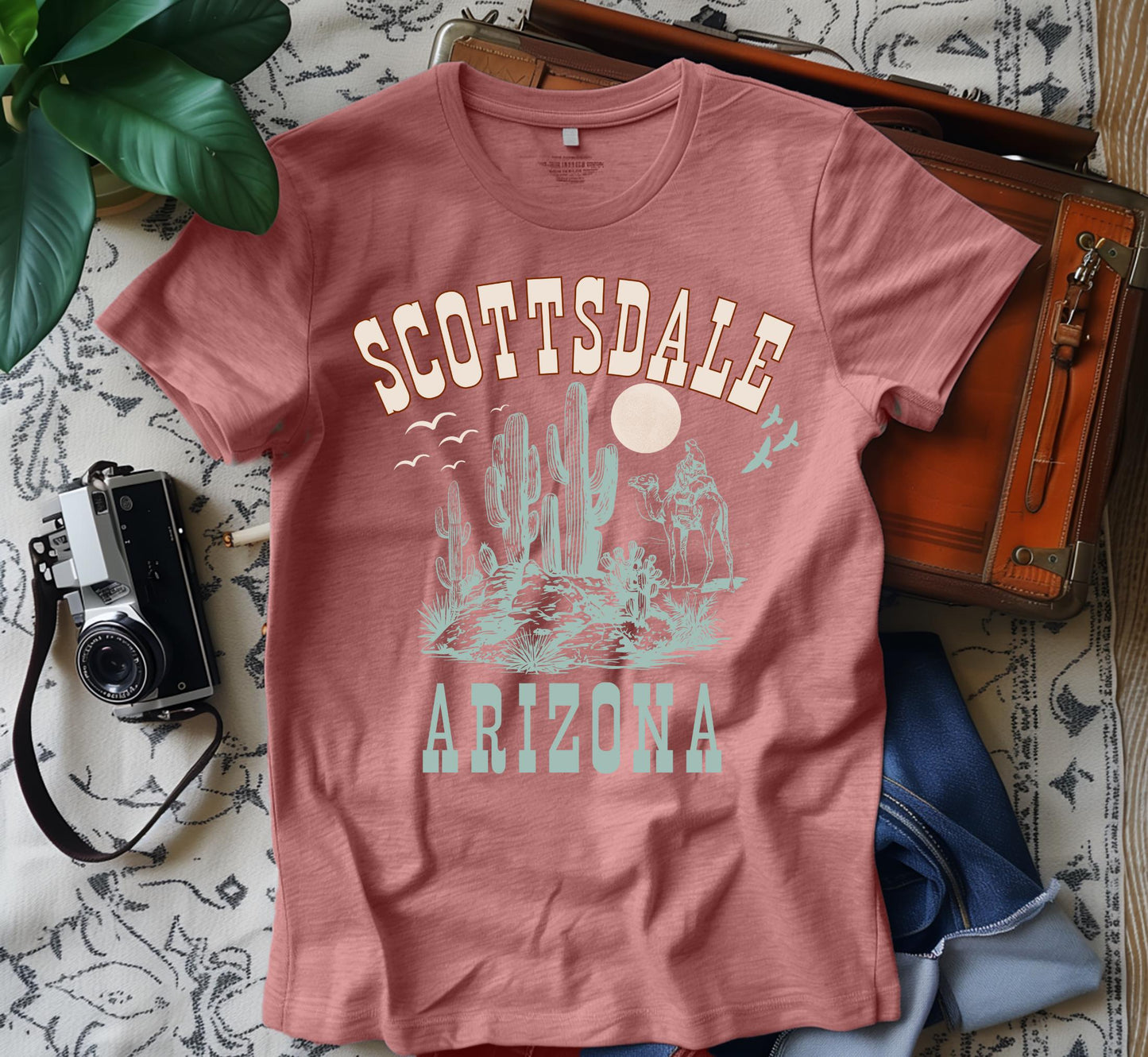 Scottsdale Arizona Desert Shirt Retro Cactus Tee Arizona Souvenir Gift Bach Party Tshirt