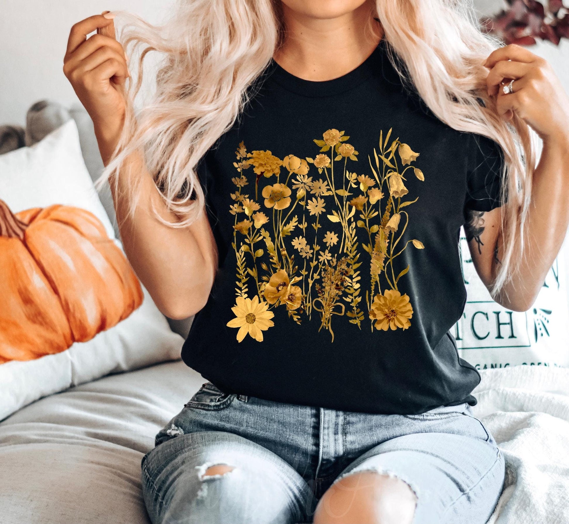 Vintage Wildflower Shirt: Retro Boho Floral Tee - Soft Cotton