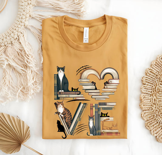 cat book shirt
