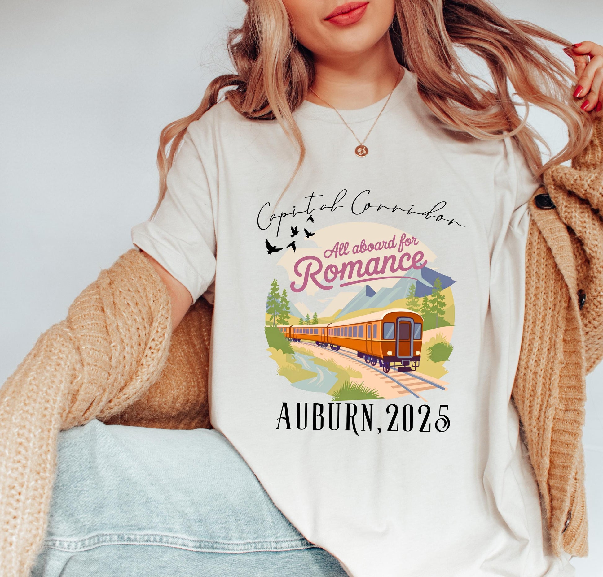 Auburn Train Travel T-Shirt: Vintage Railroad Design