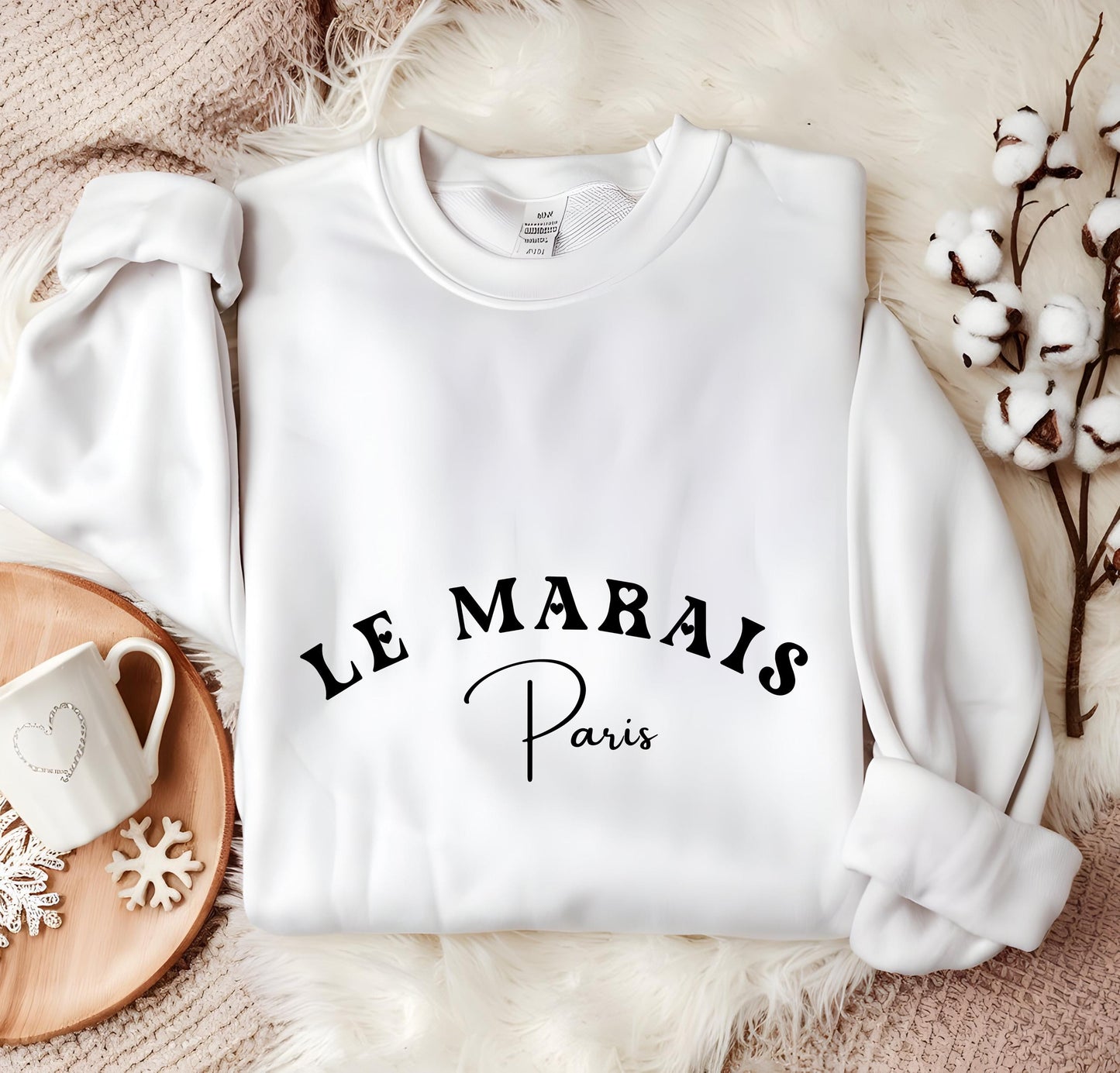 Le Marais Paris Sweatshirt: French Style Crewneck Pullover