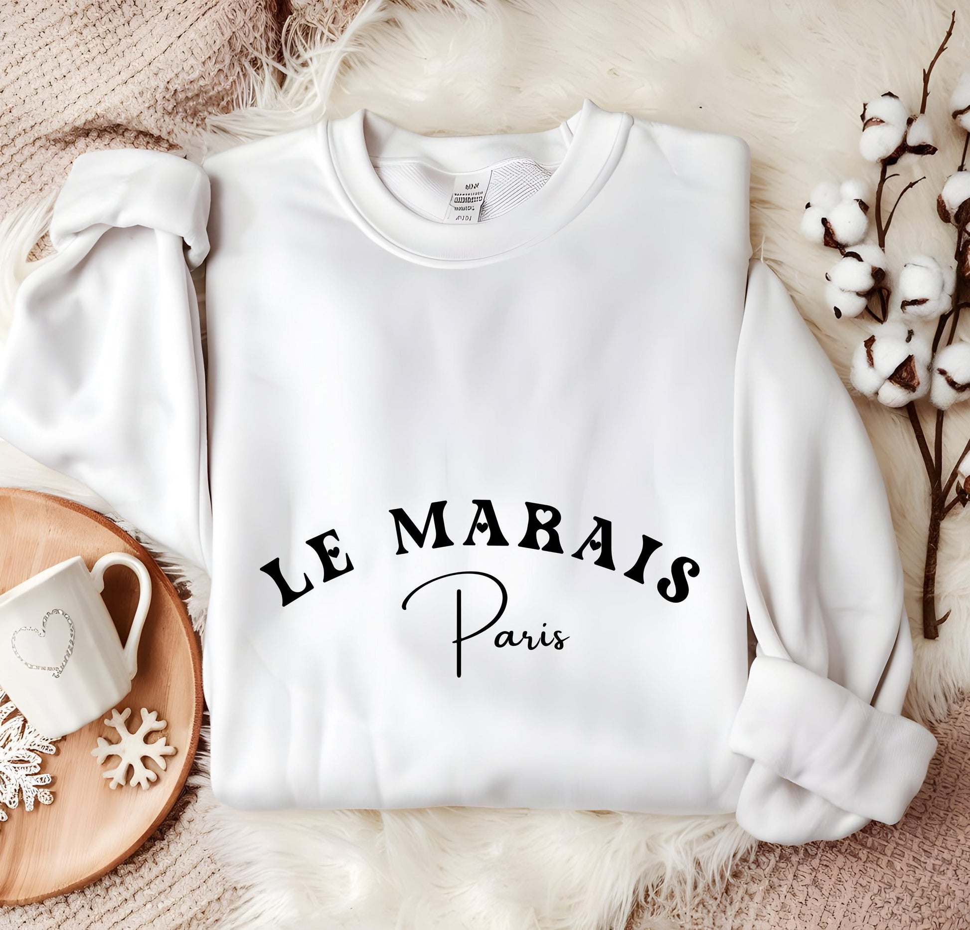 Le Marais Paris Sweatshirt: French Style Crewneck Pullover
