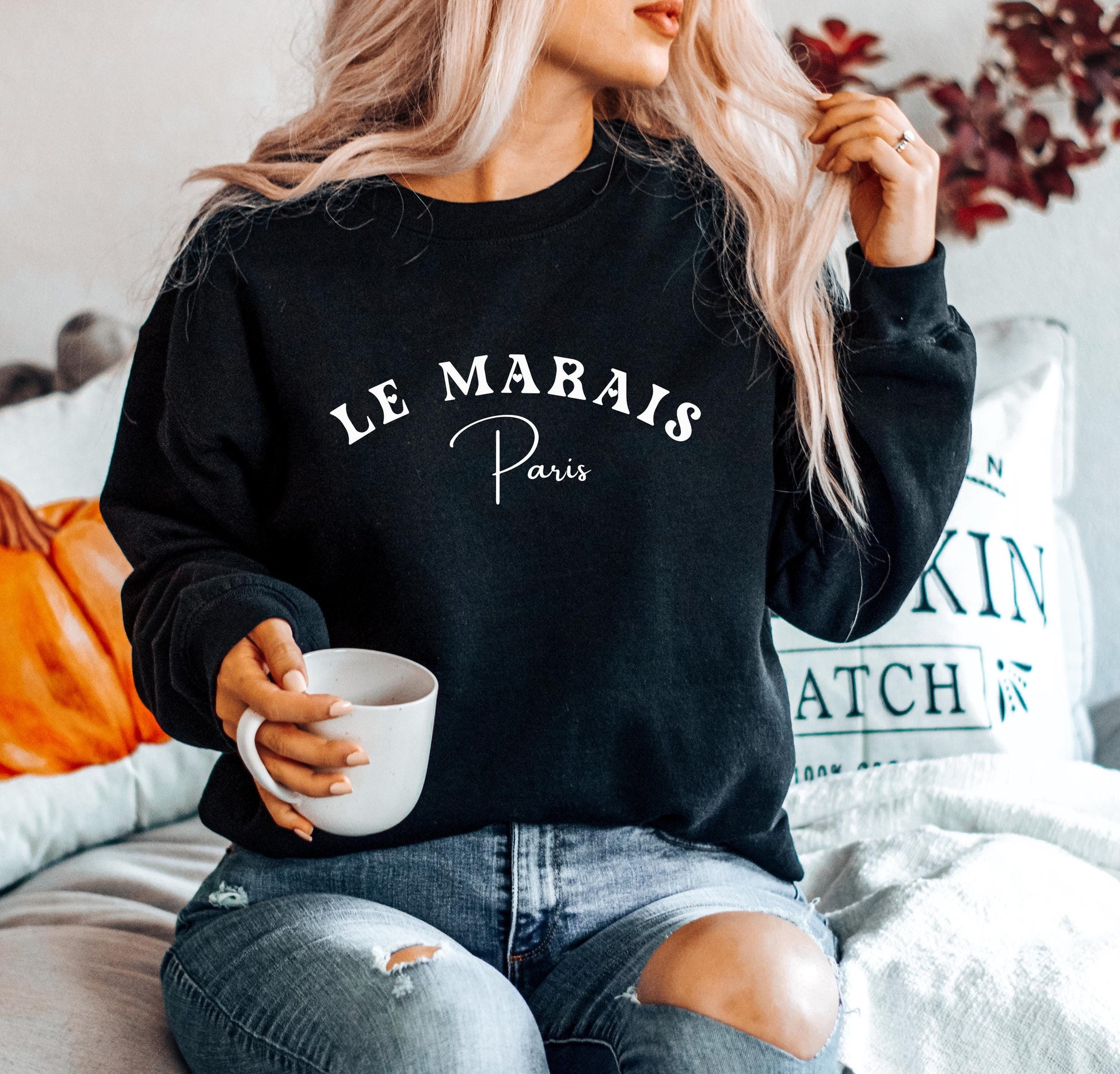 Le Marais Paris Sweatshirt: French Style Crewneck Pullover