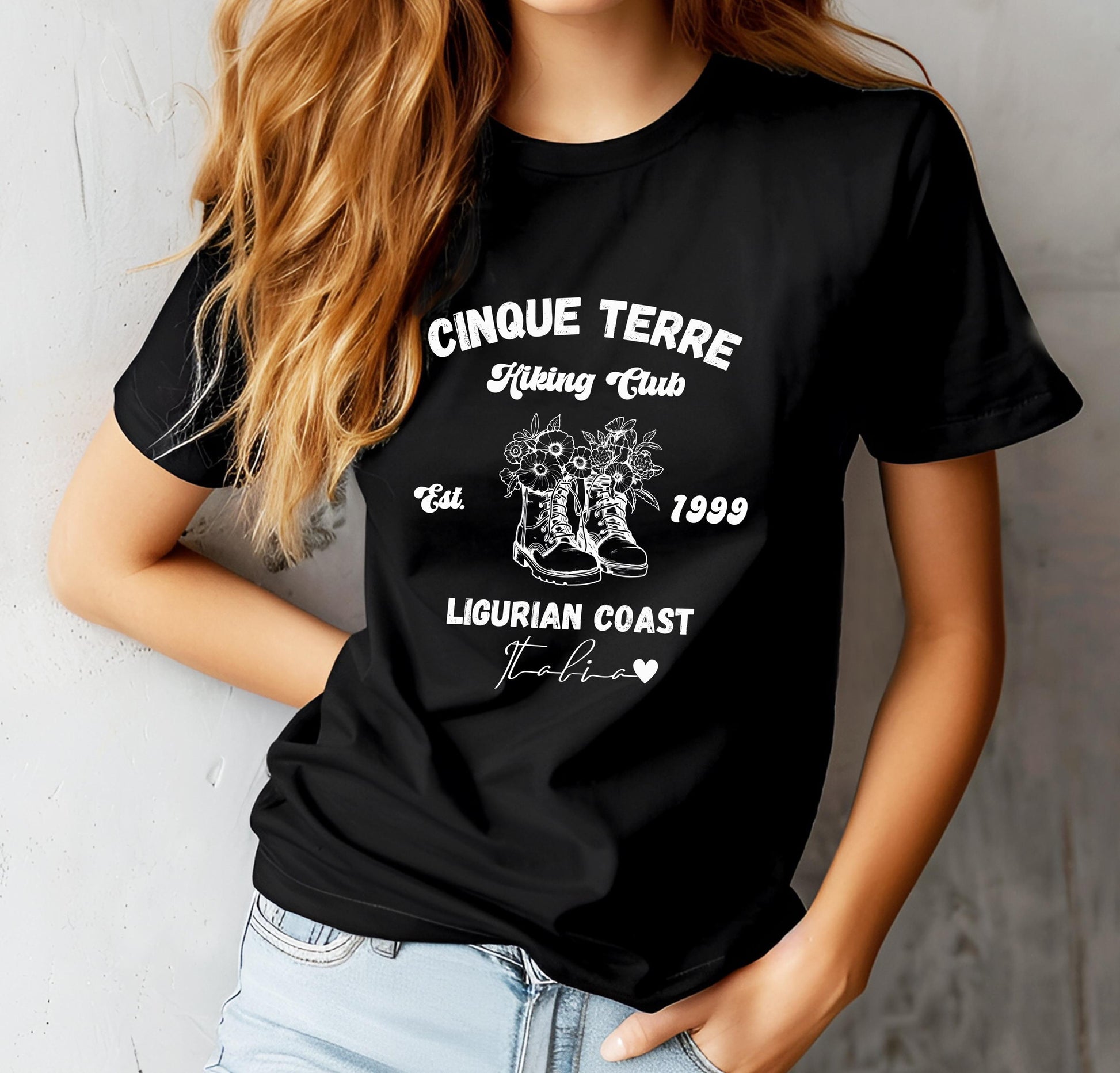 Cinque Terre Hiking Club T-Shirt: Vintage Italy Travel Tee