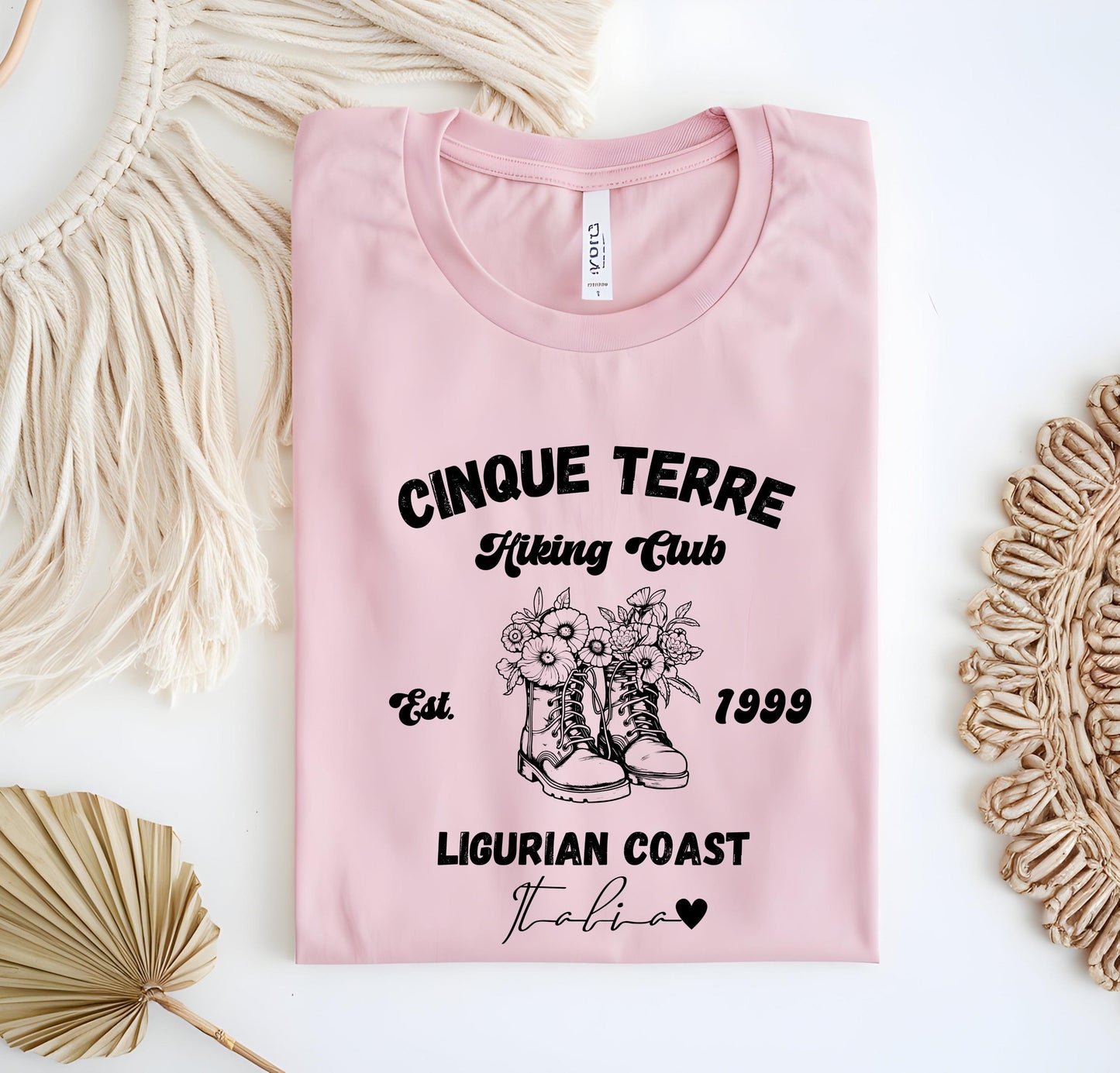 Cinque Terre Hiking Club T-Shirt: Vintage Italy Travel Tee