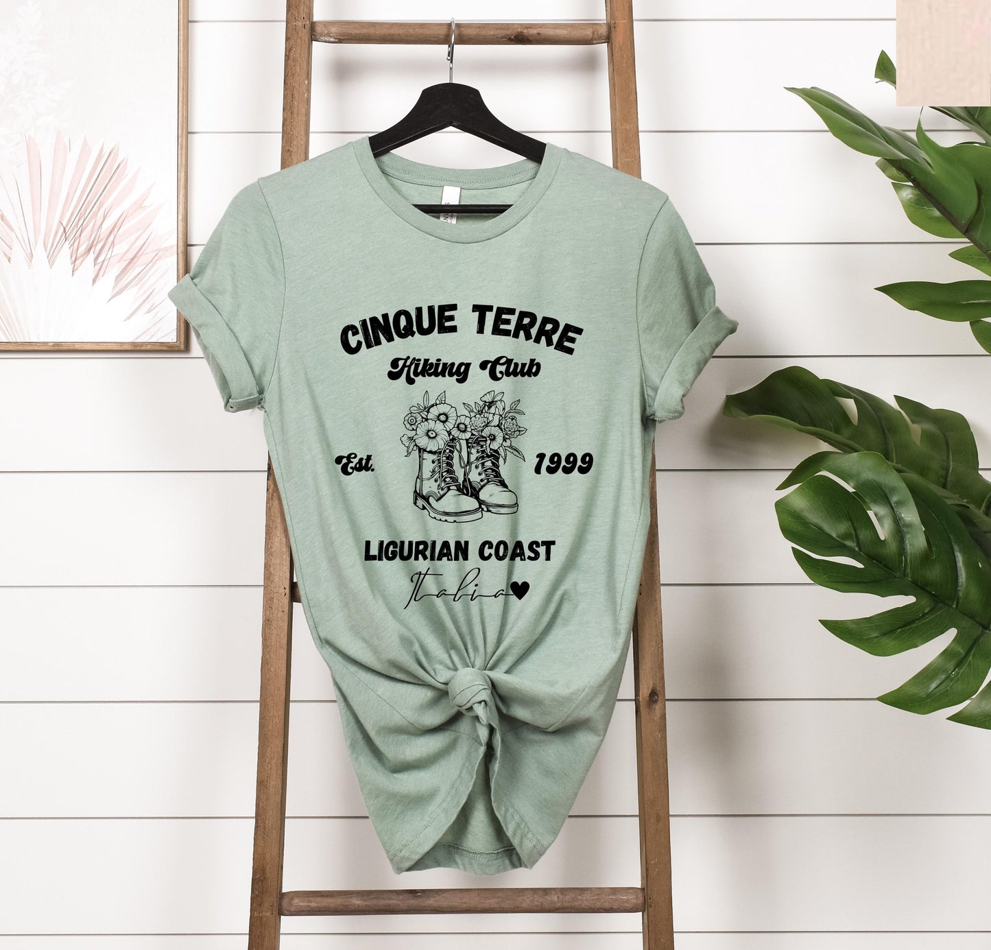 Cinque Terre Hiking Club T-Shirt: Vintage Italy Travel Tee