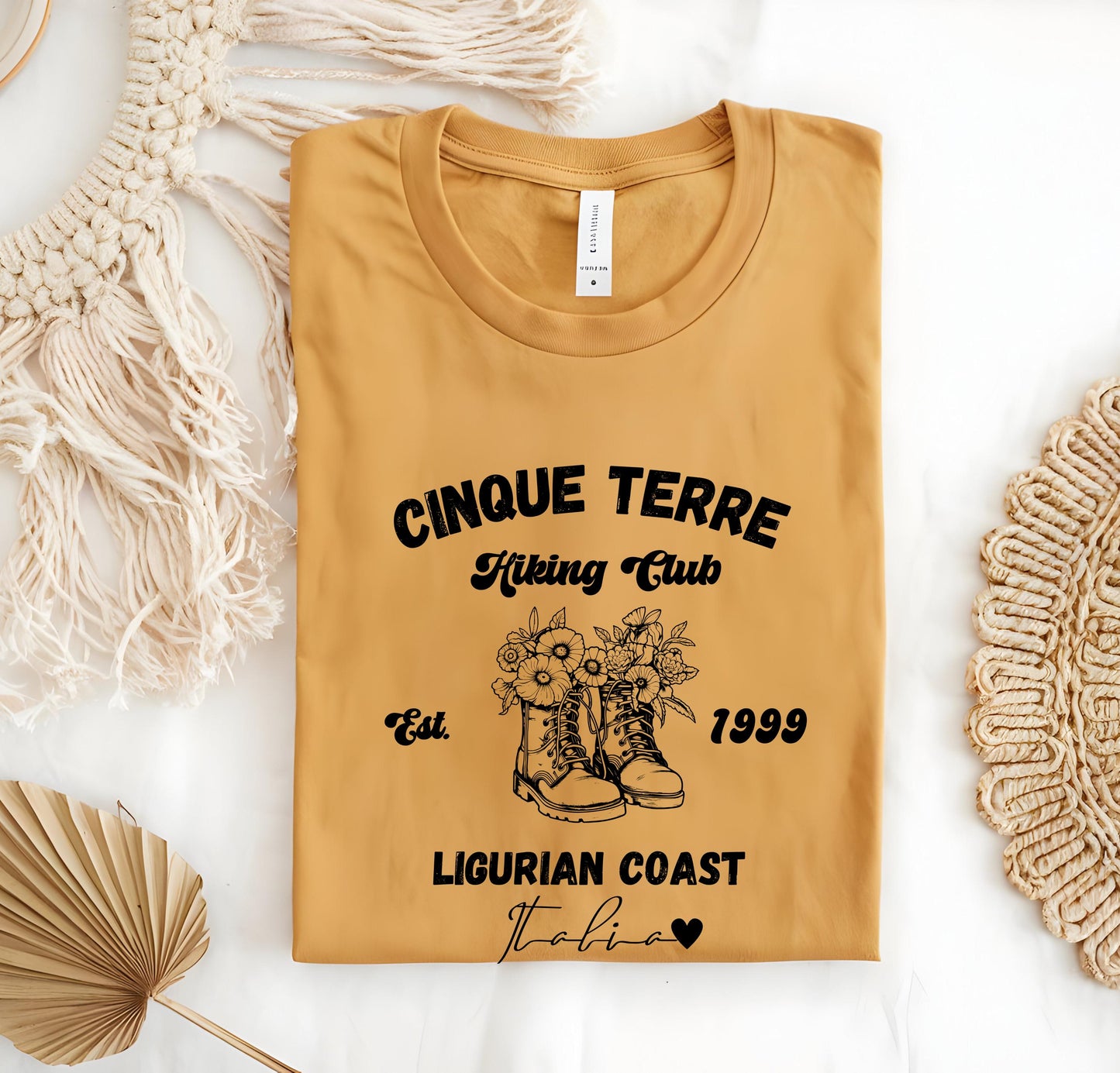 Cinque Terre Hiking Club T-Shirt: Vintage Italy Travel Tee