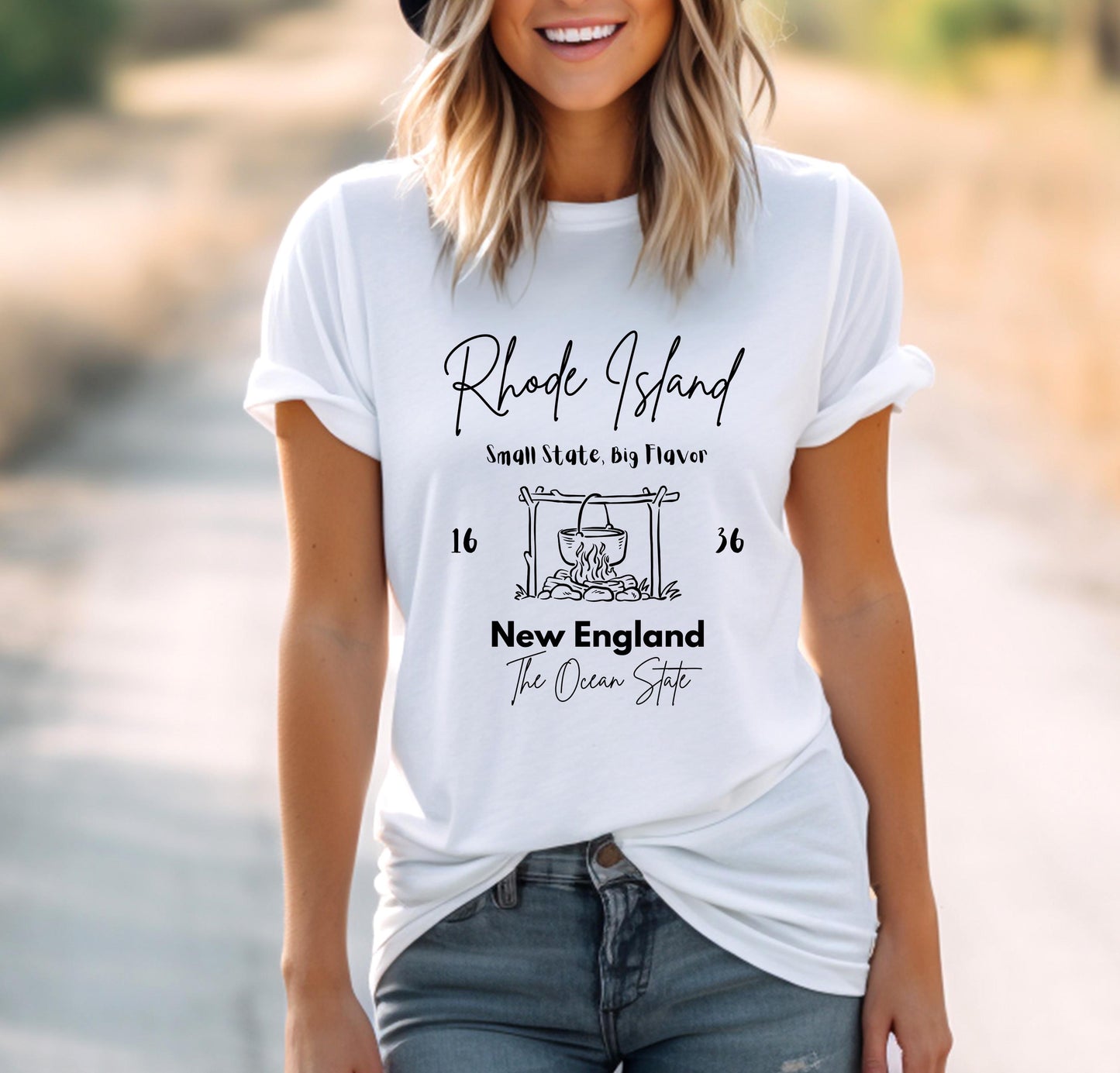 Rhode Island Coastal Tee: New England Foodie Gift