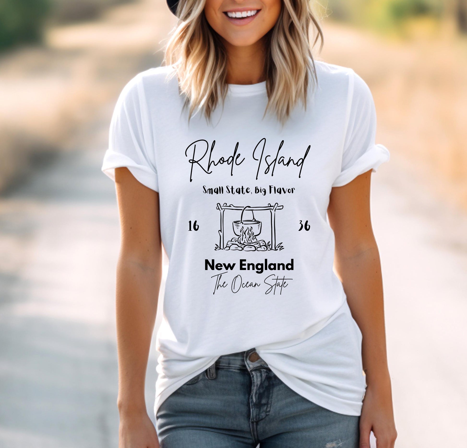 Rhode Island Coastal Tee: New England Foodie Gift