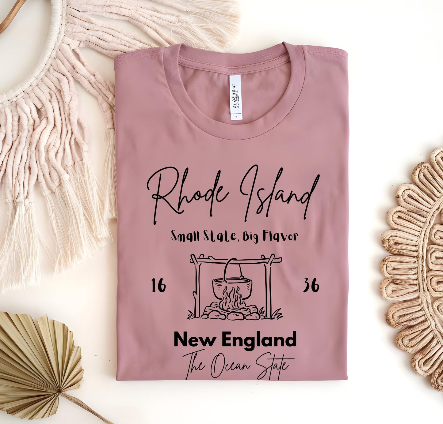 Rhode Island Coastal Tee: New England Foodie Gift