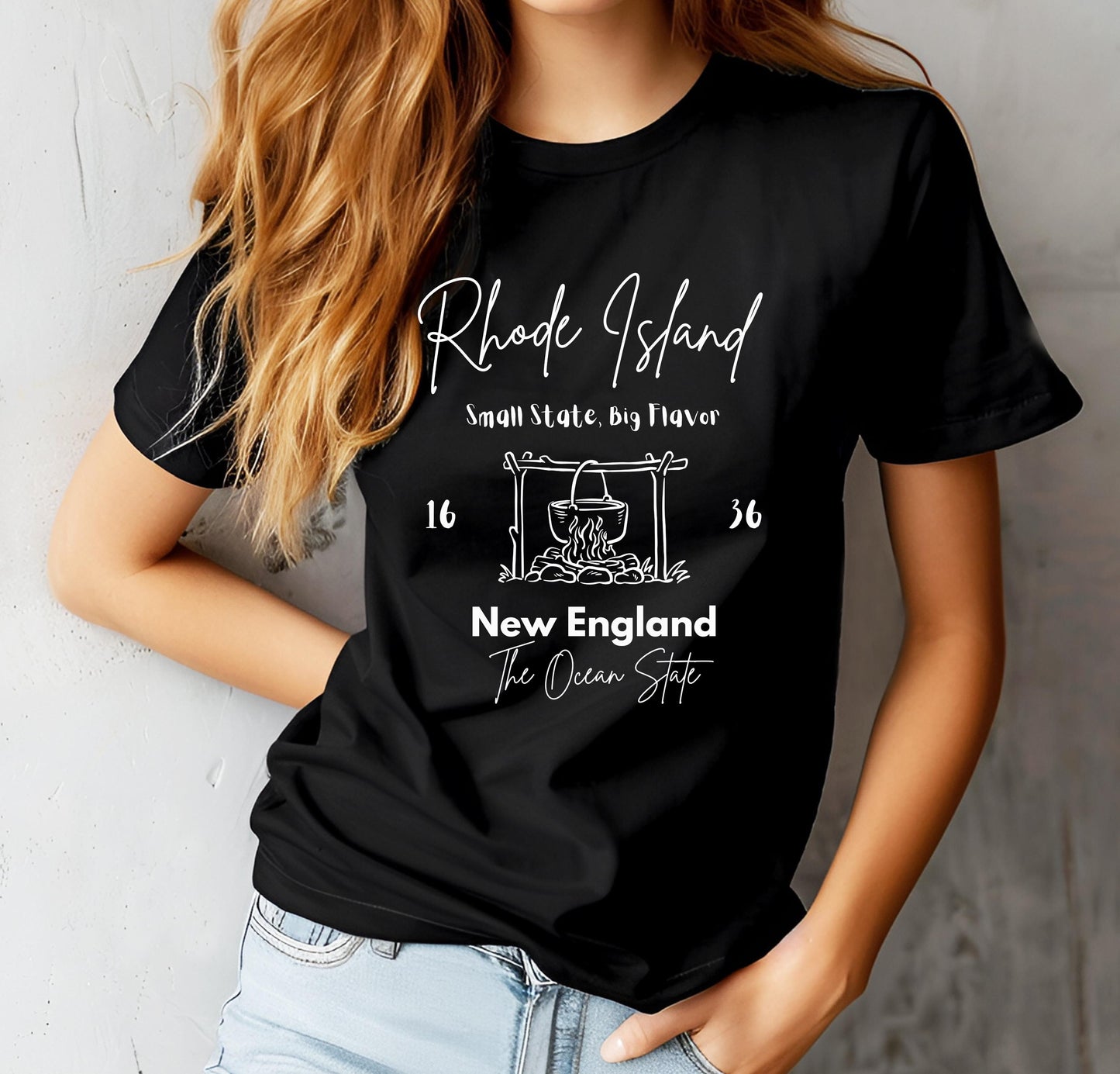 Rhode Island Coastal Tee: New England Foodie Gift