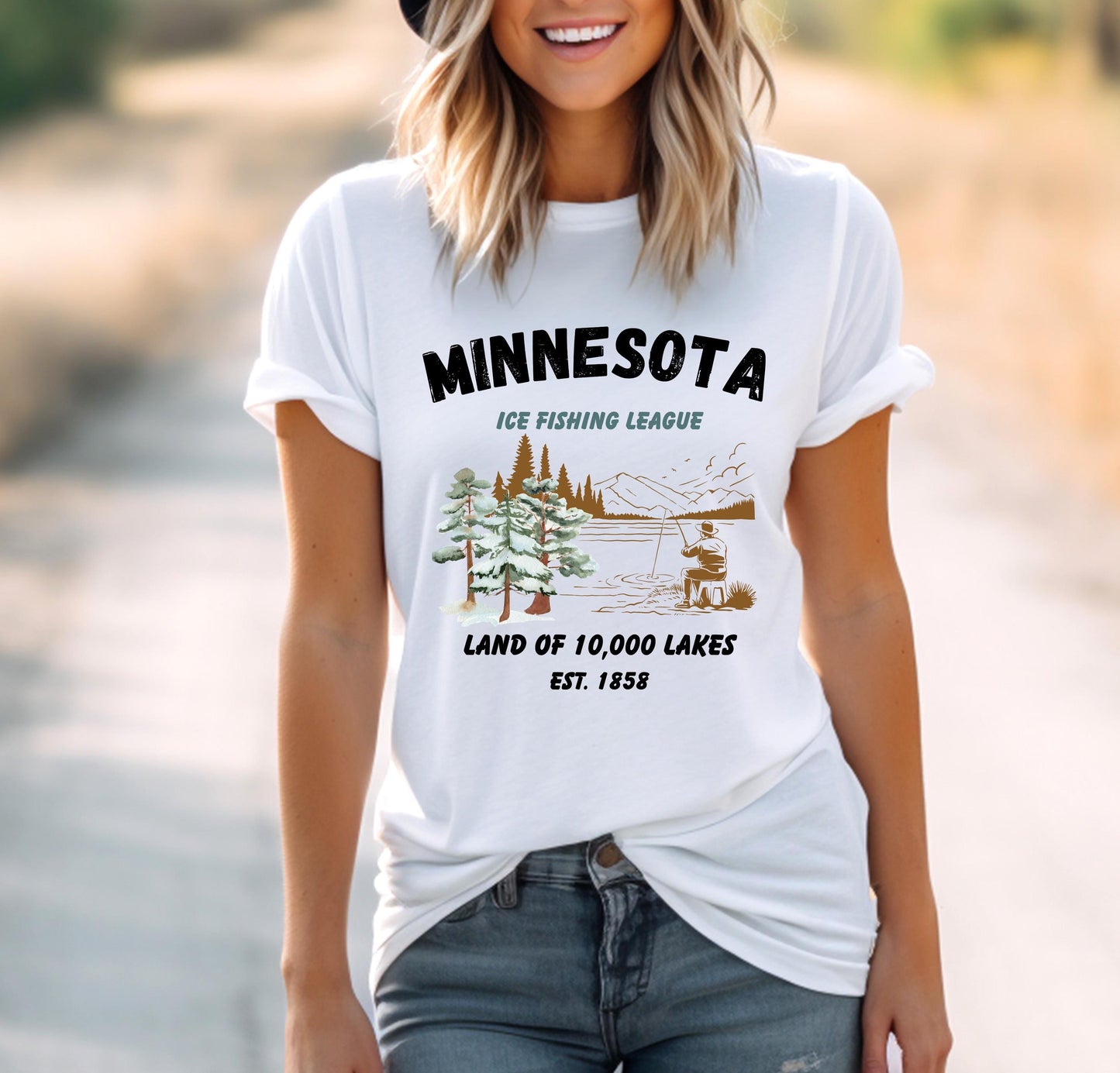 Minnesota Ice Fishing Shirt: Vintage Winter Sport Tee