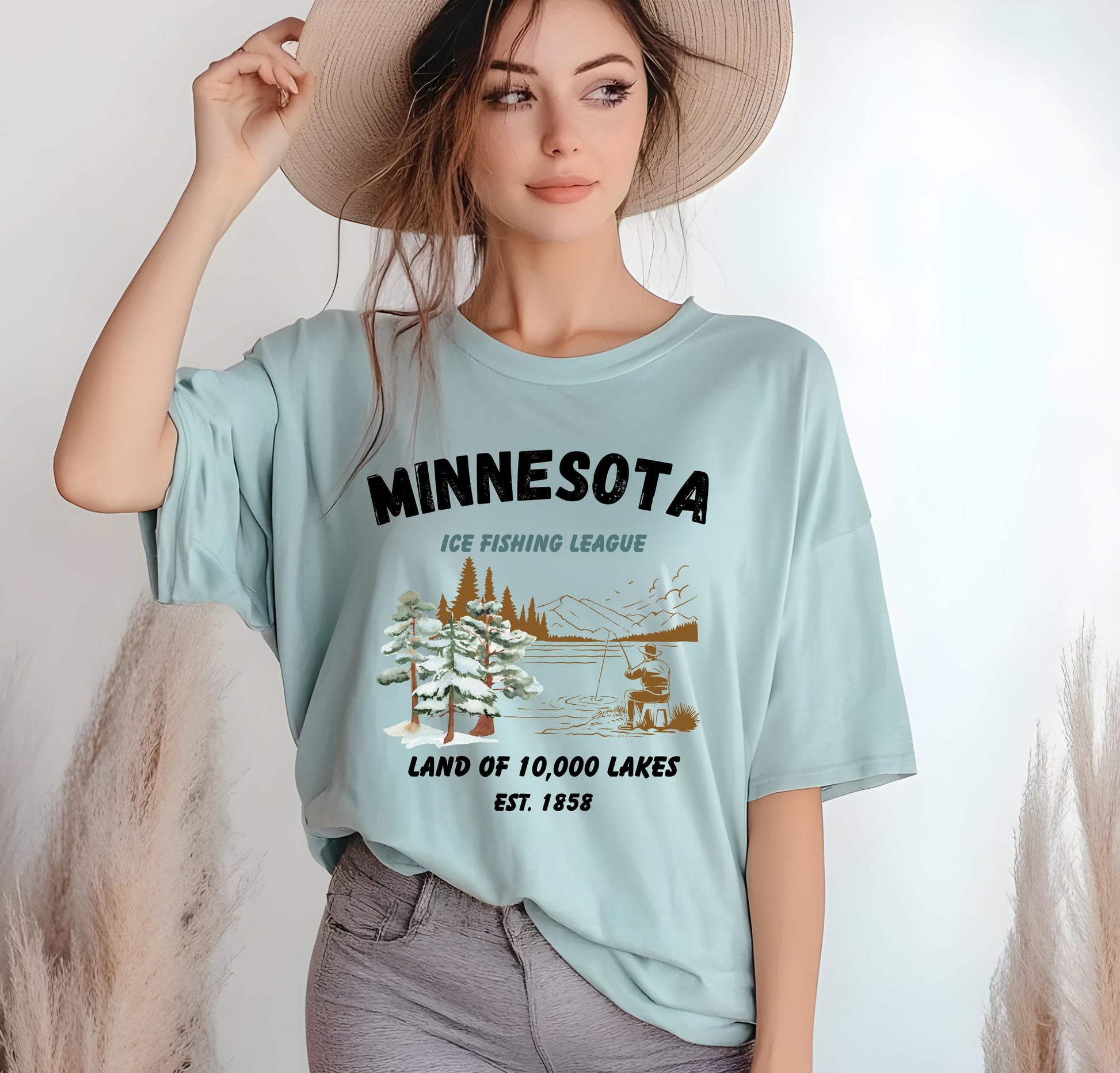 Minnesota Ice Fishing Shirt: Vintage Winter Sport Tee
