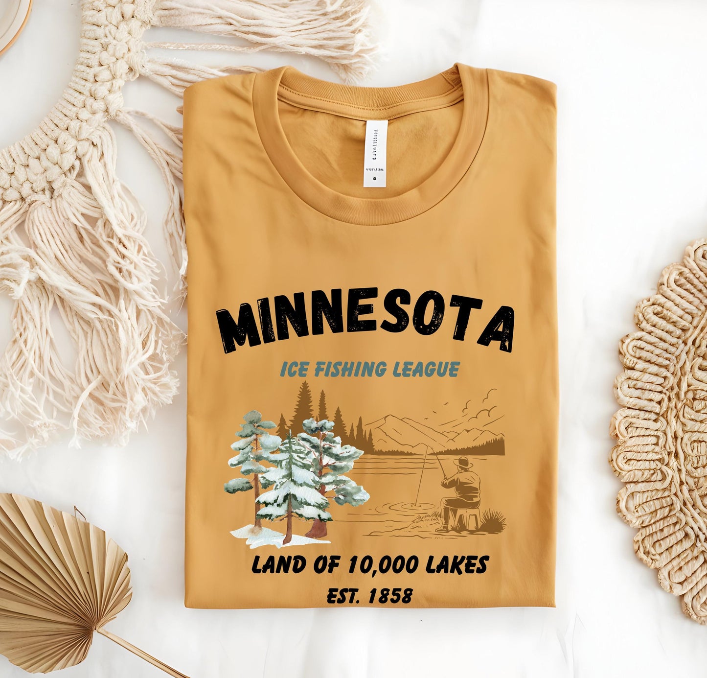 Minnesota Ice Fishing Shirt: Vintage Winter Sport Tee