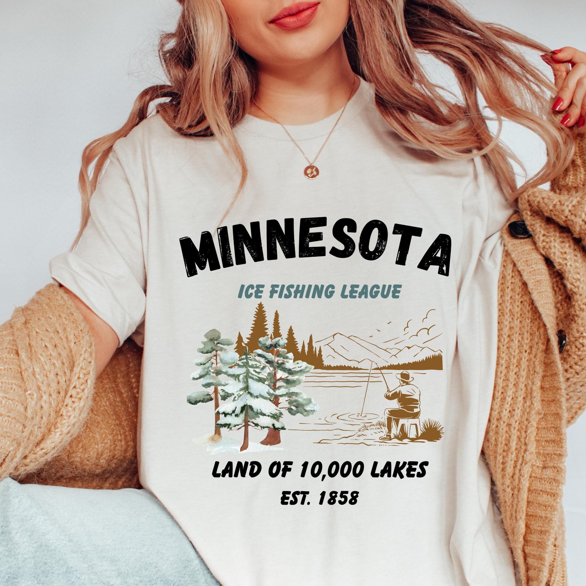 Minnesota Ice Fishing Shirt: Vintage Winter Sport Tee
