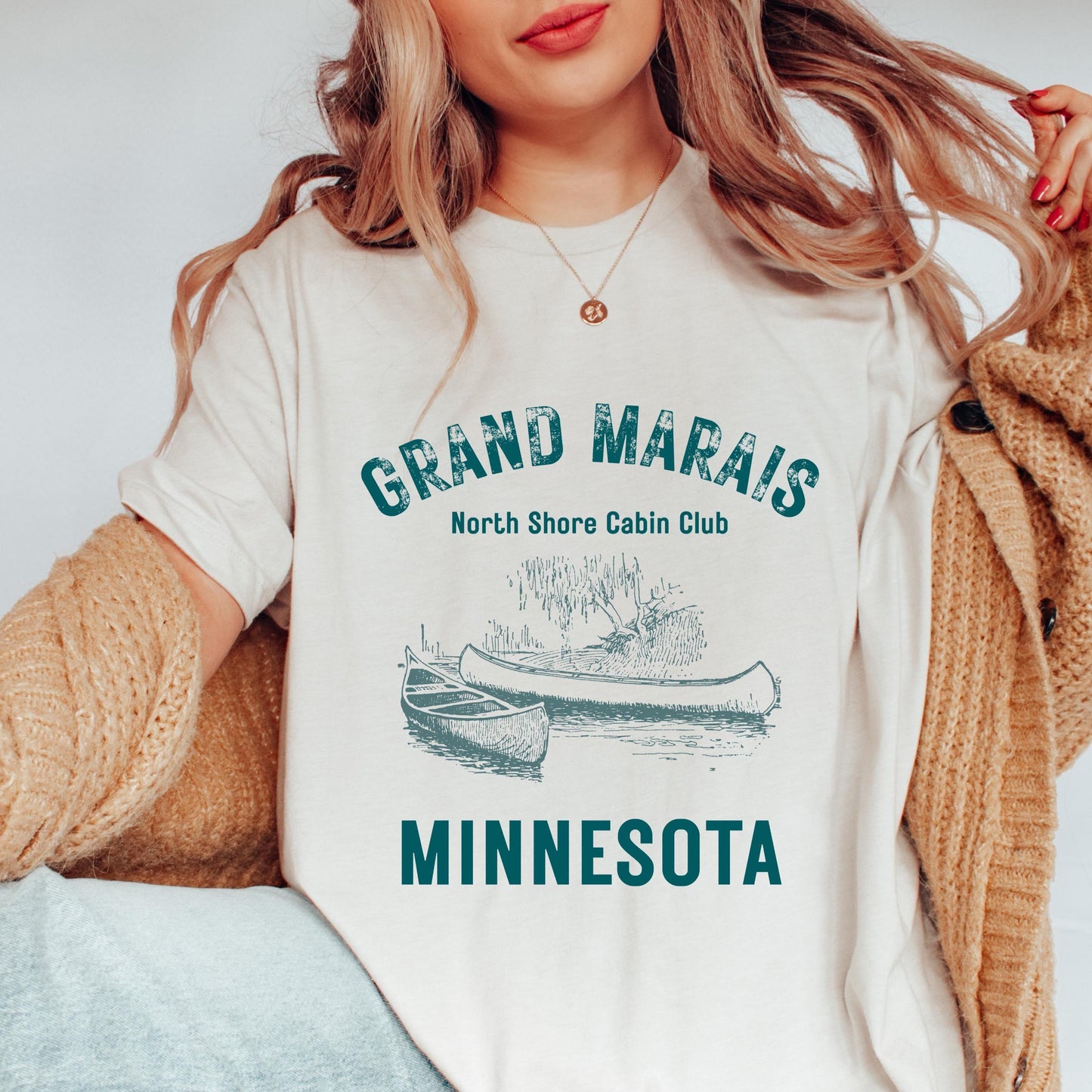 Grand Marais Shirt Minnesota T-shirt, Midwest North Shote Cabin Club T-Shirt