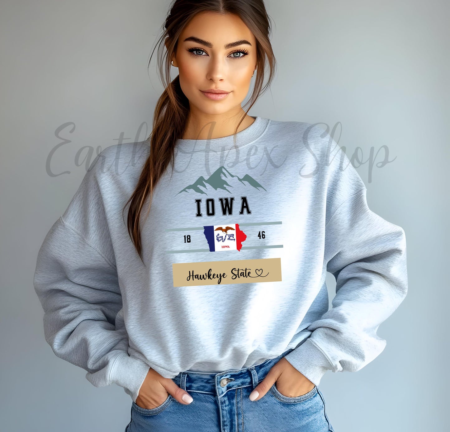 Retro Iowa Sweatshirt: Hawkeye State Crewneck, Midwest College Pullover