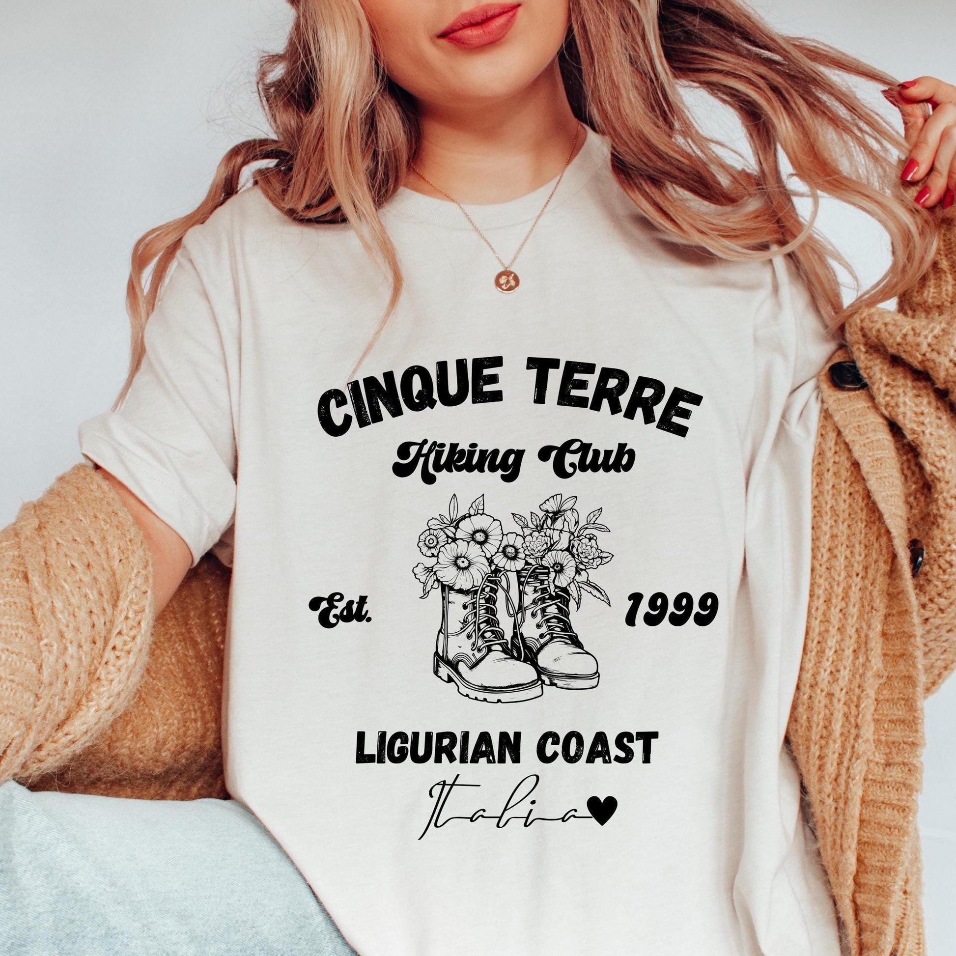 Cinque Terre Hiking Club T-Shirt: Vintage Italy Travel Tee