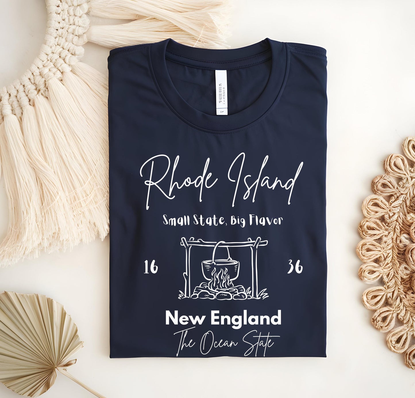 Rhode Island Coastal Tee: New England Foodie Gift