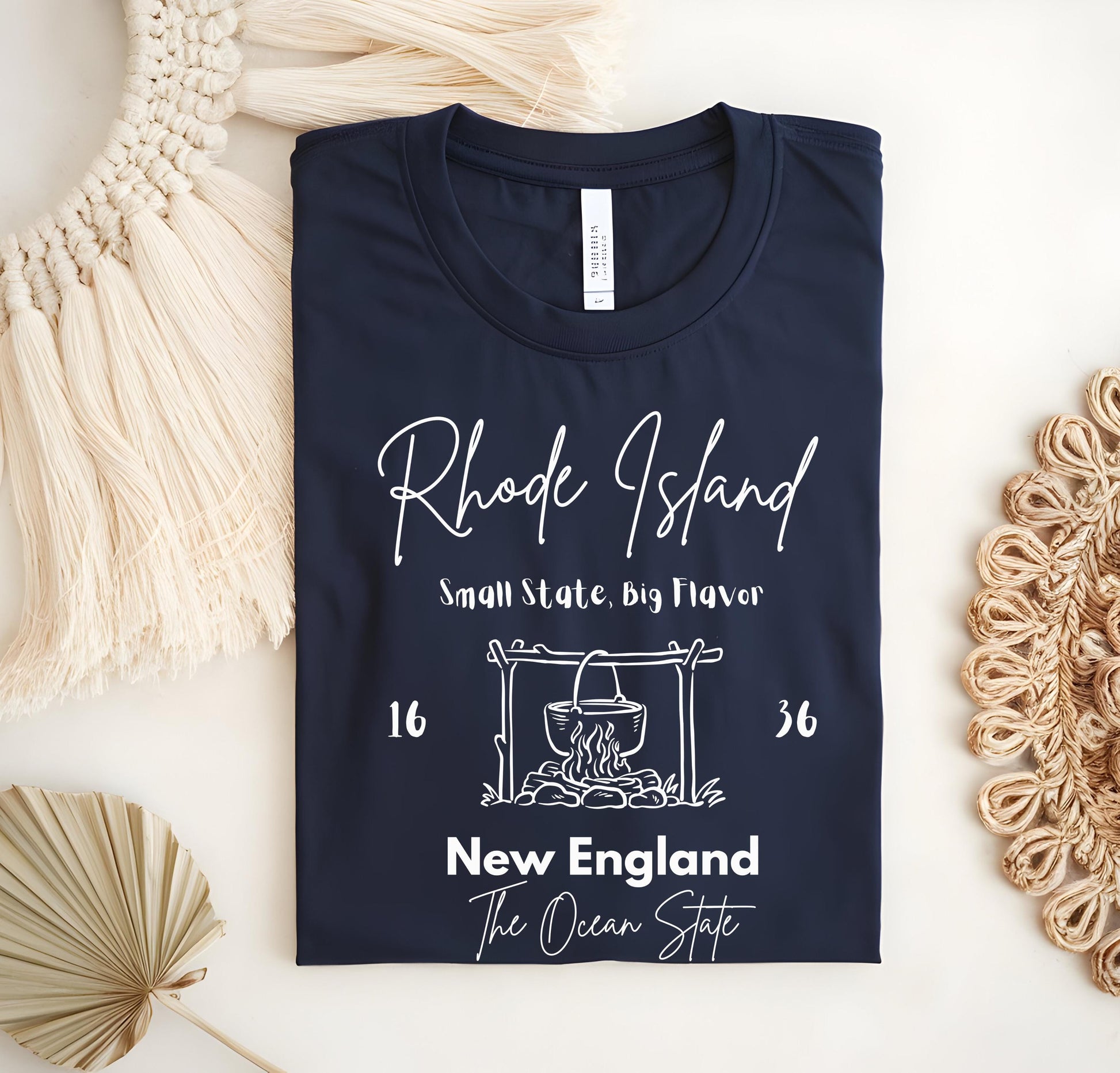 Rhode Island Coastal Tee: New England Foodie Gift