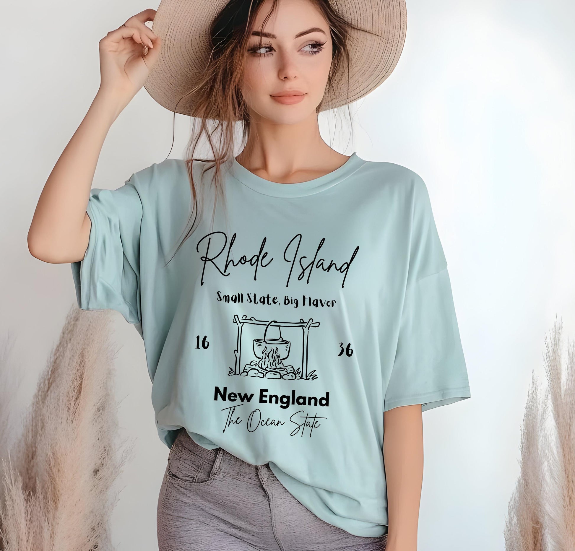 Rhode Island Coastal Tee: New England Foodie Gift