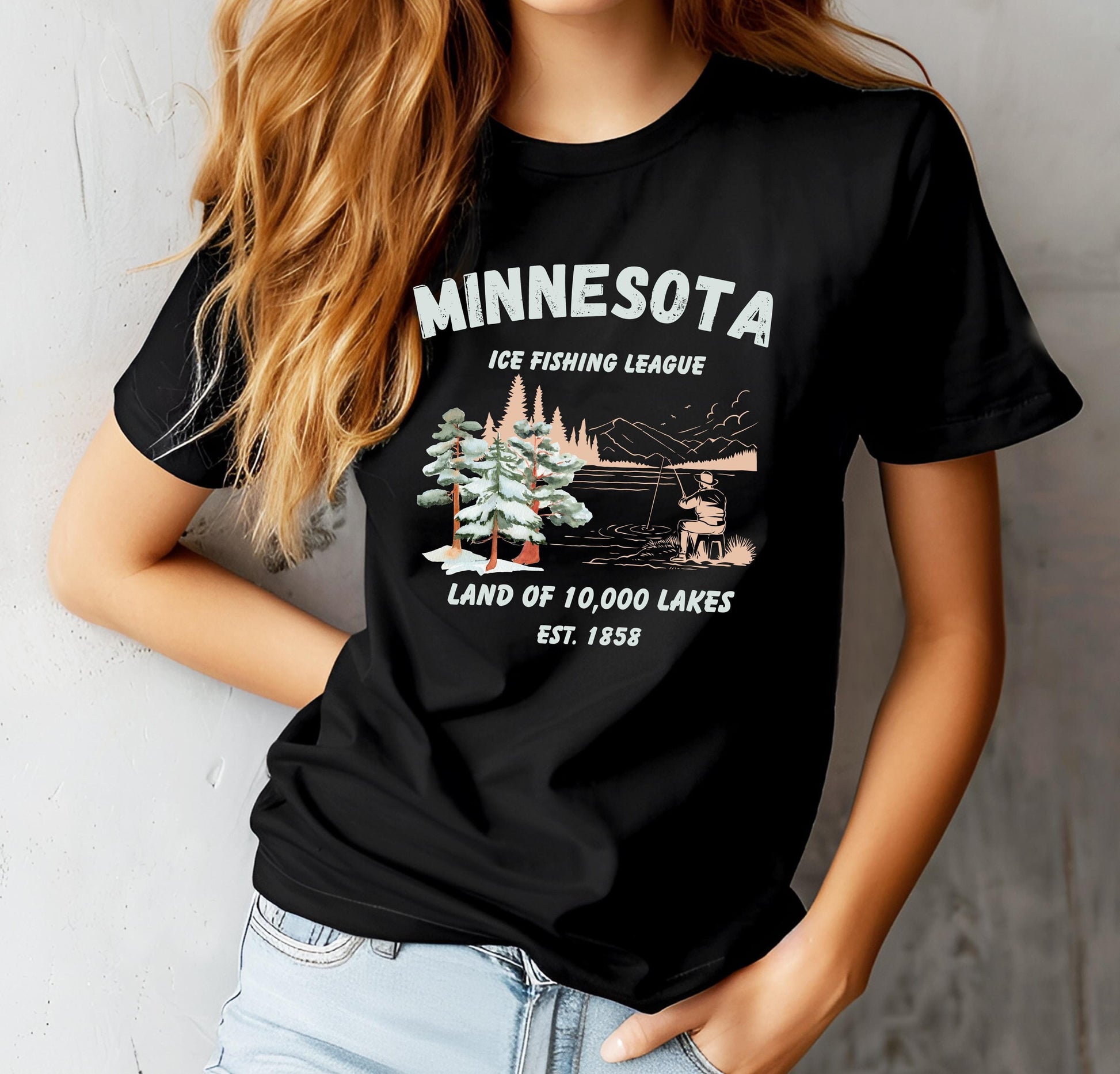 Minnesota Ice Fishing Shirt: Vintage Winter Sport Tee