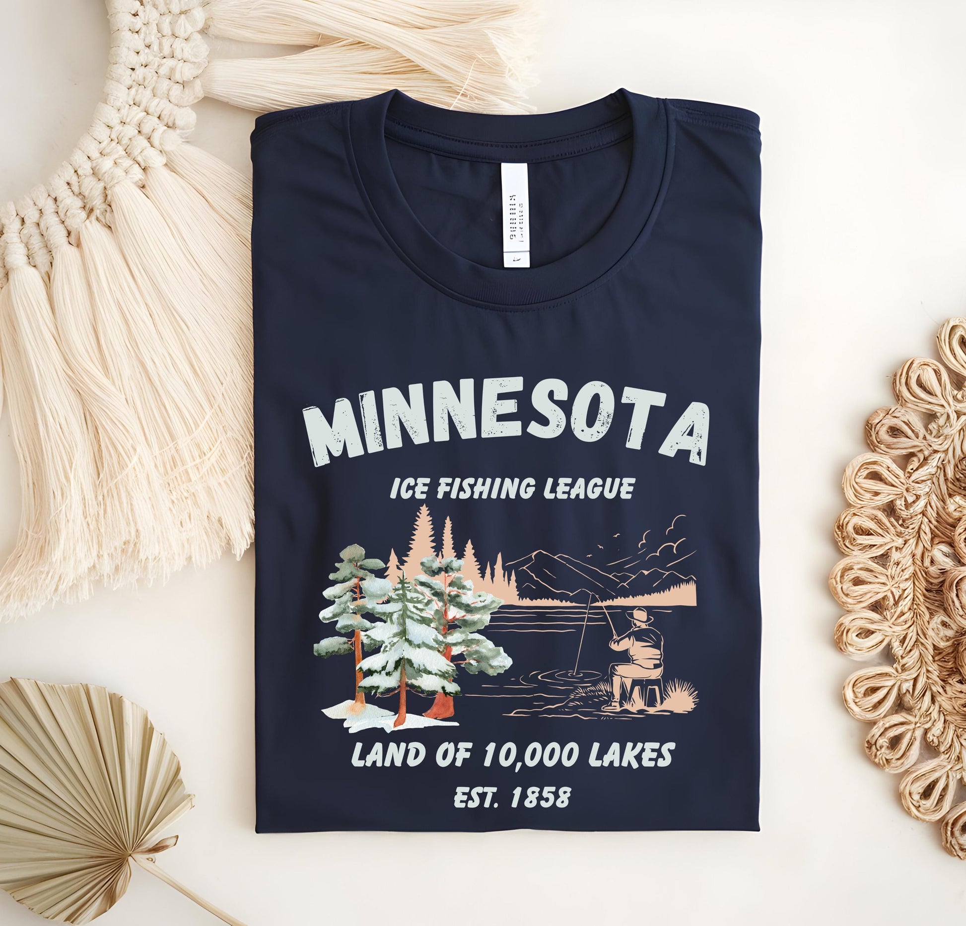 Minnesota Ice Fishing Shirt: Vintage Winter Sport Tee