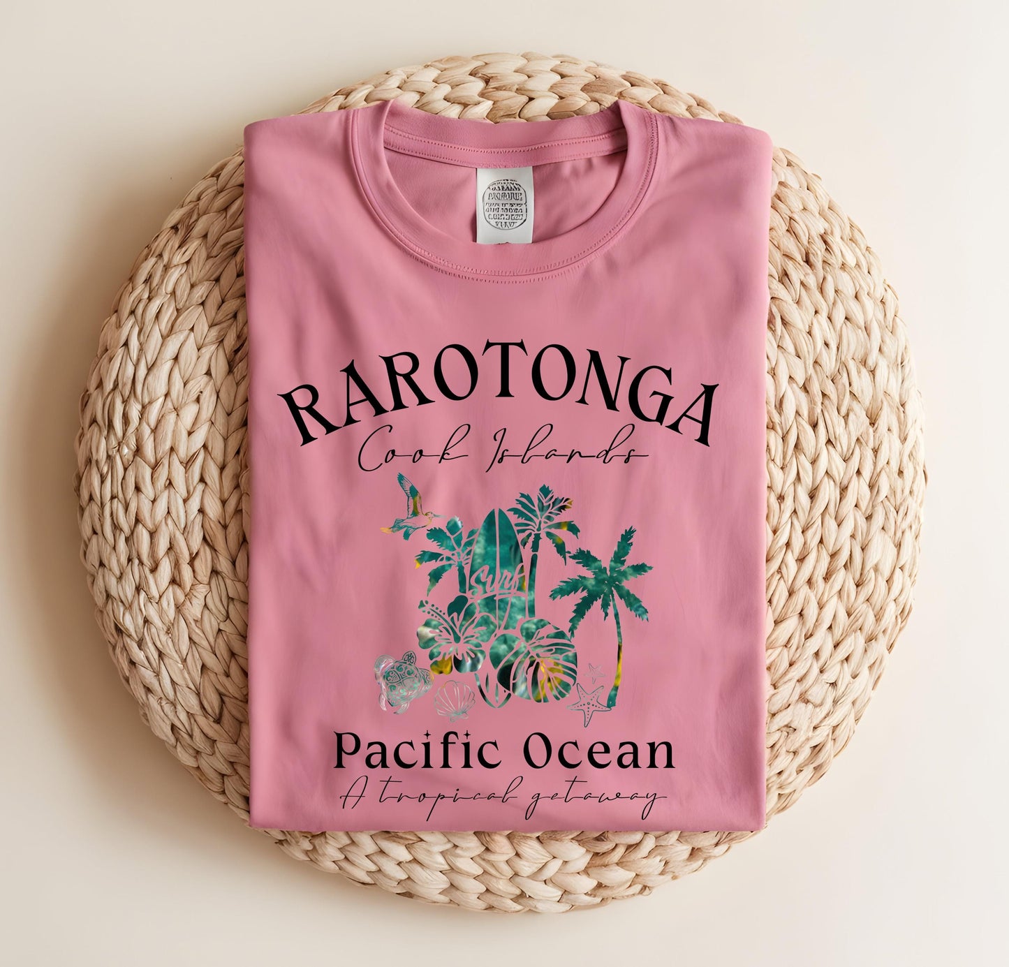 Rarotonga Graphic Tee: Cook Islands Surf Shirt - Coastal Vacation Vibes