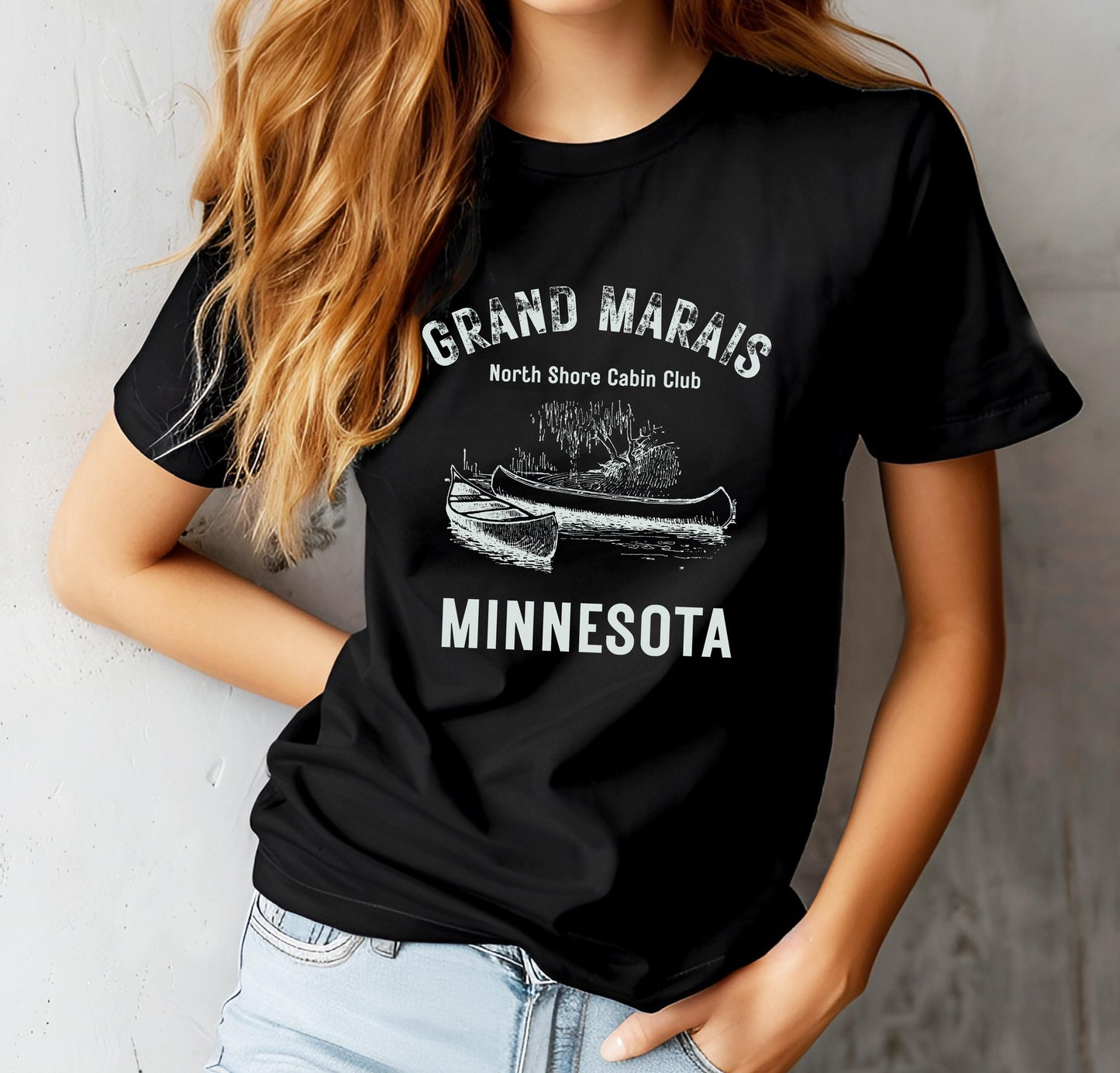 Grand Marais Shirt Minnesota T-shirt, Midwest North Shote Cabin Club T-Shirt
