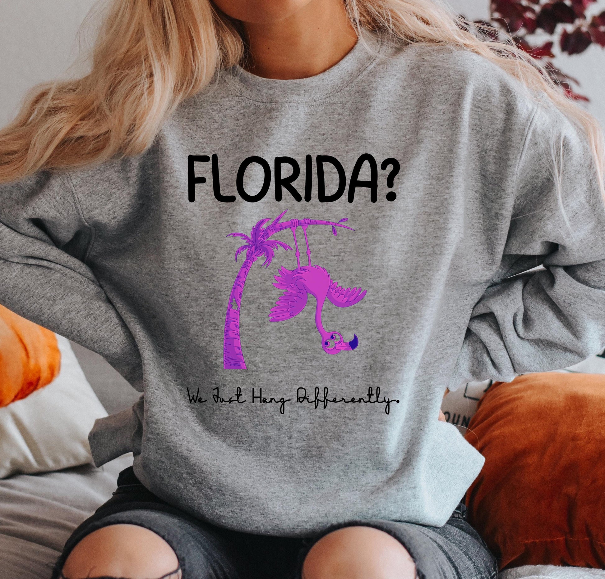 Funny Florida Sweatshirt: Hurricane Season Survivor Flamingo Graphic