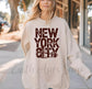 New York City Sweatshirt: NYC Crewneck Pullover - Brooklyn Bridge