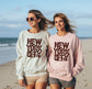 New York City Sweatshirt: NYC Crewneck Pullover - Brooklyn Bridge