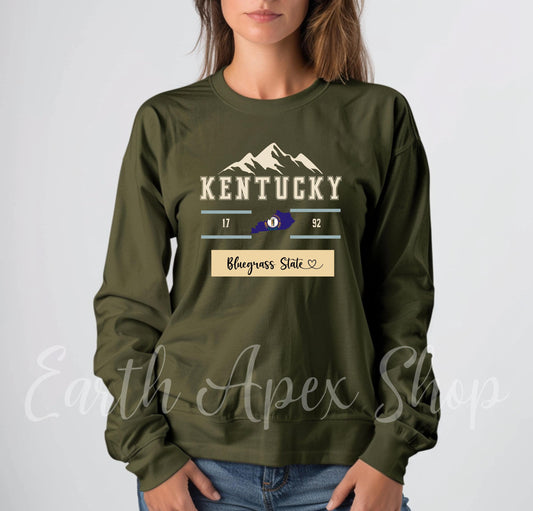 Kentucky Sweatshirt: Retro College Style, Bluegrass State Crewneck