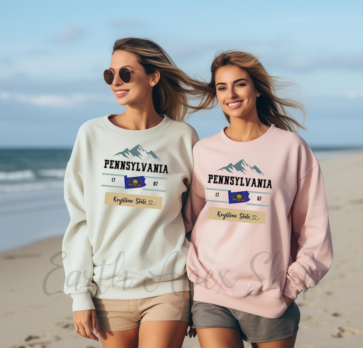 Pennsylvania Sweatshirt: Retro Keystone State Crewneck, Vintage Mountain Graphic