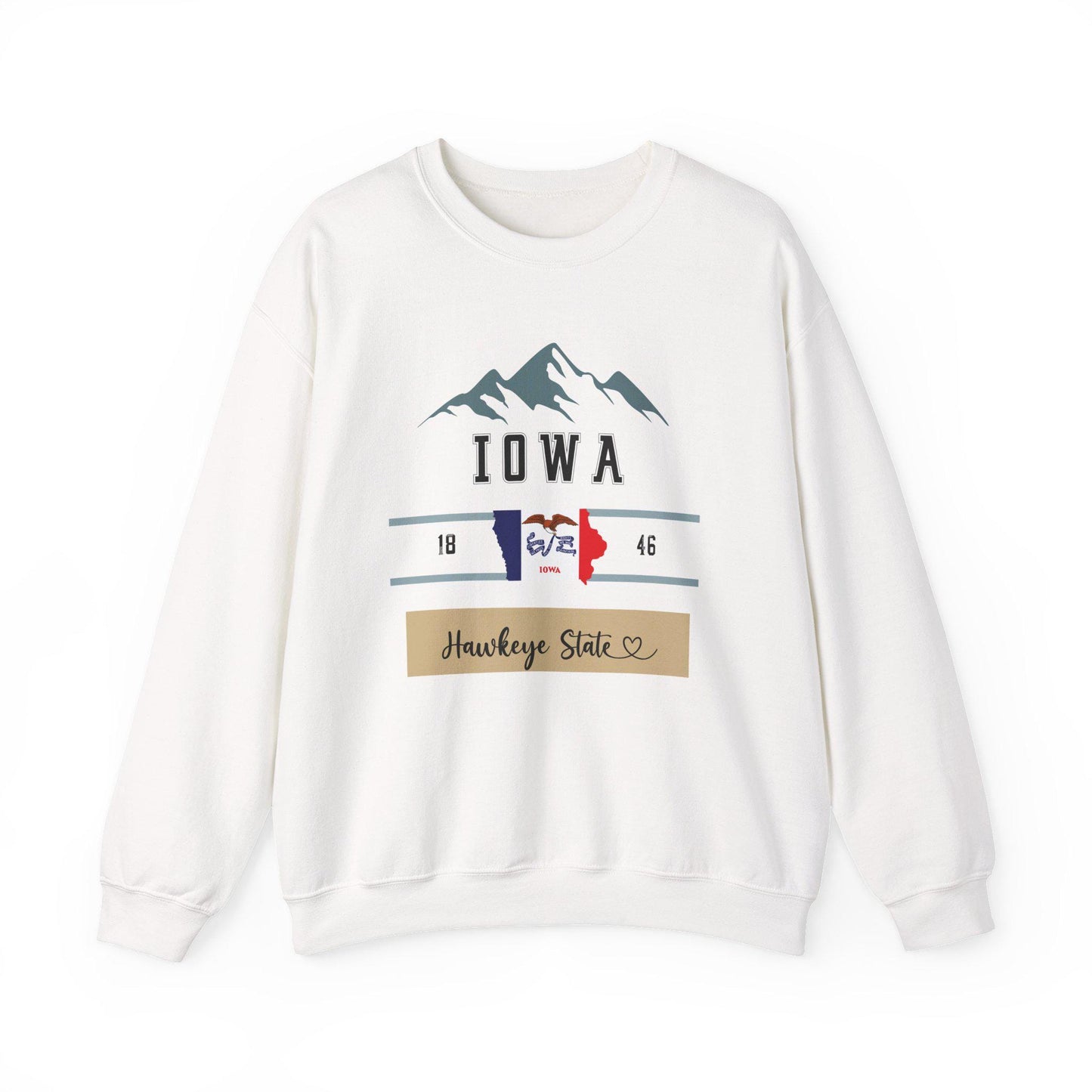 Retro Iowa Sweatshirt: Hawkeye State Crewneck, Midwest College Pullover