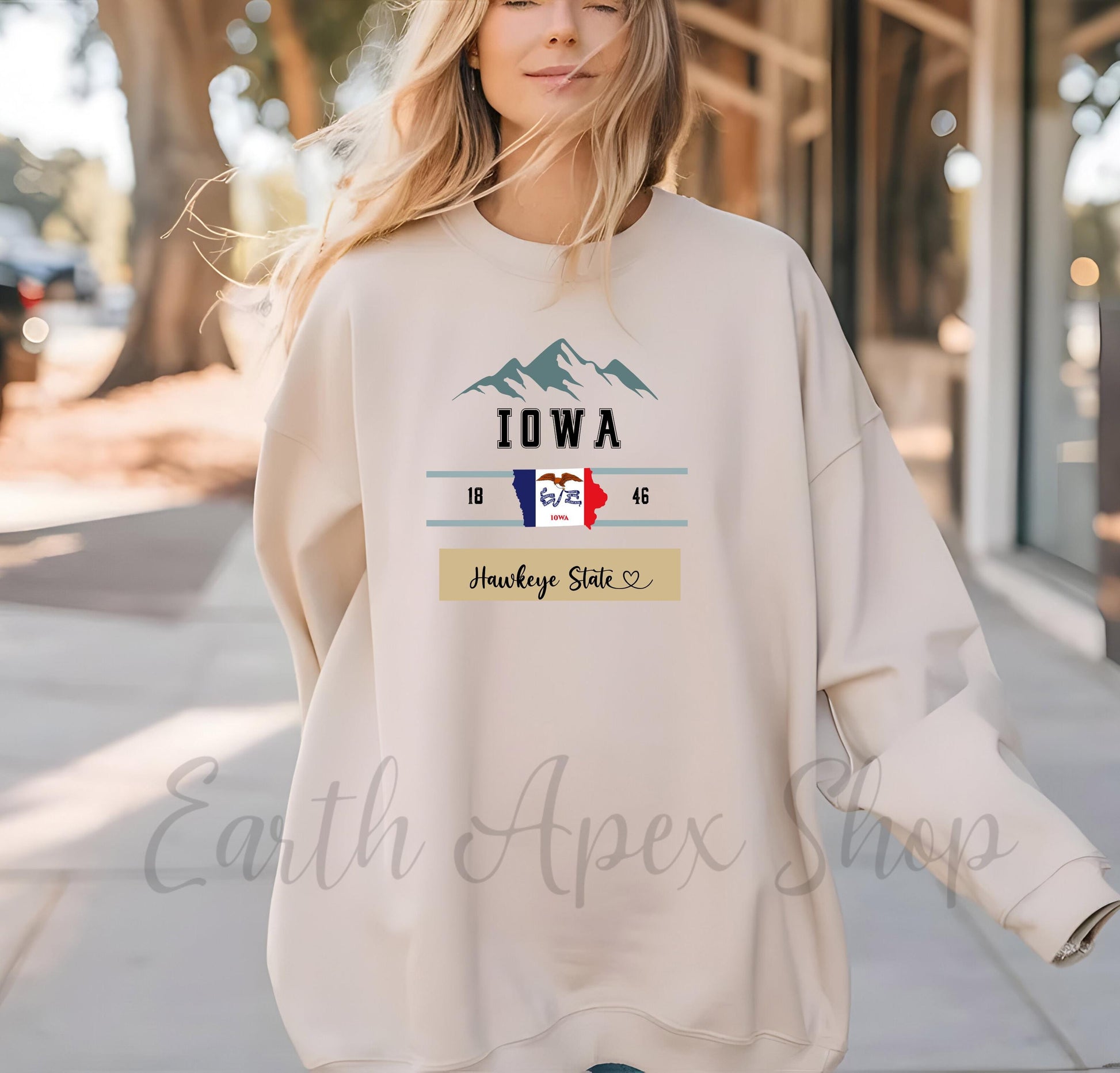 Retro Iowa Sweatshirt: Hawkeye State Crewneck, Midwest College Pullover