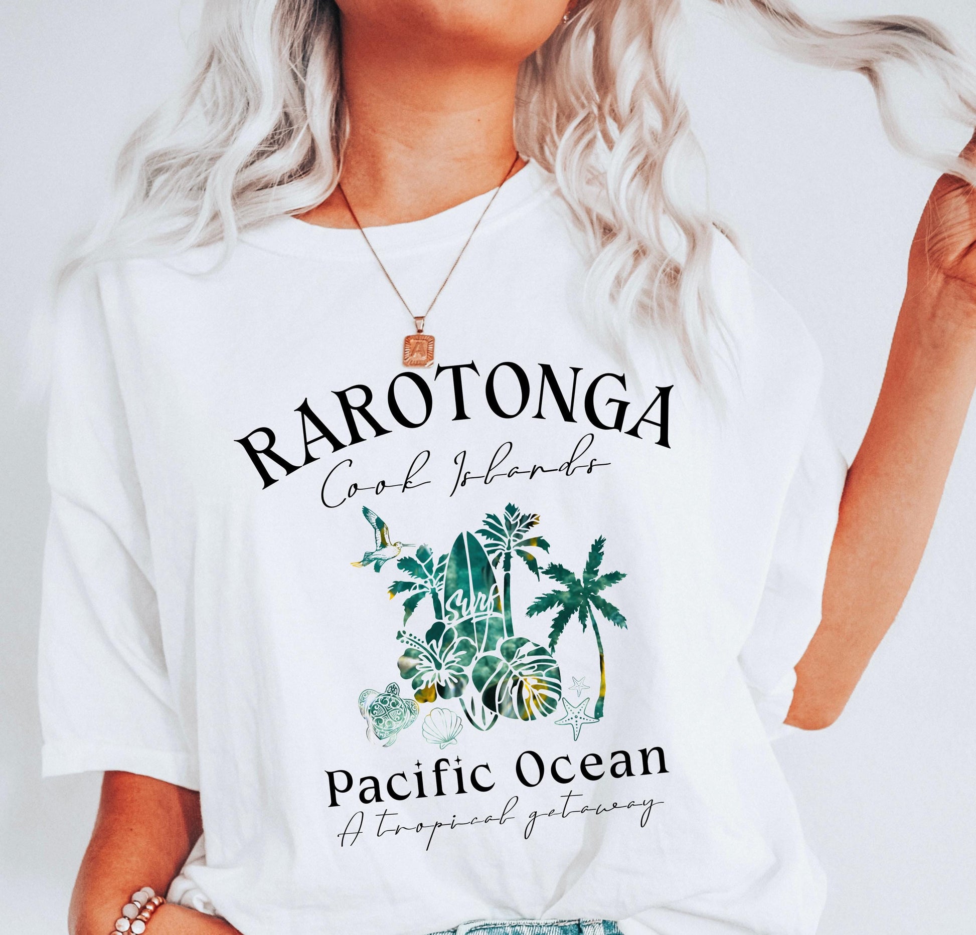 Rarotonga Graphic Tee: Cook Islands Surf Shirt - Coastal Vacation Vibes