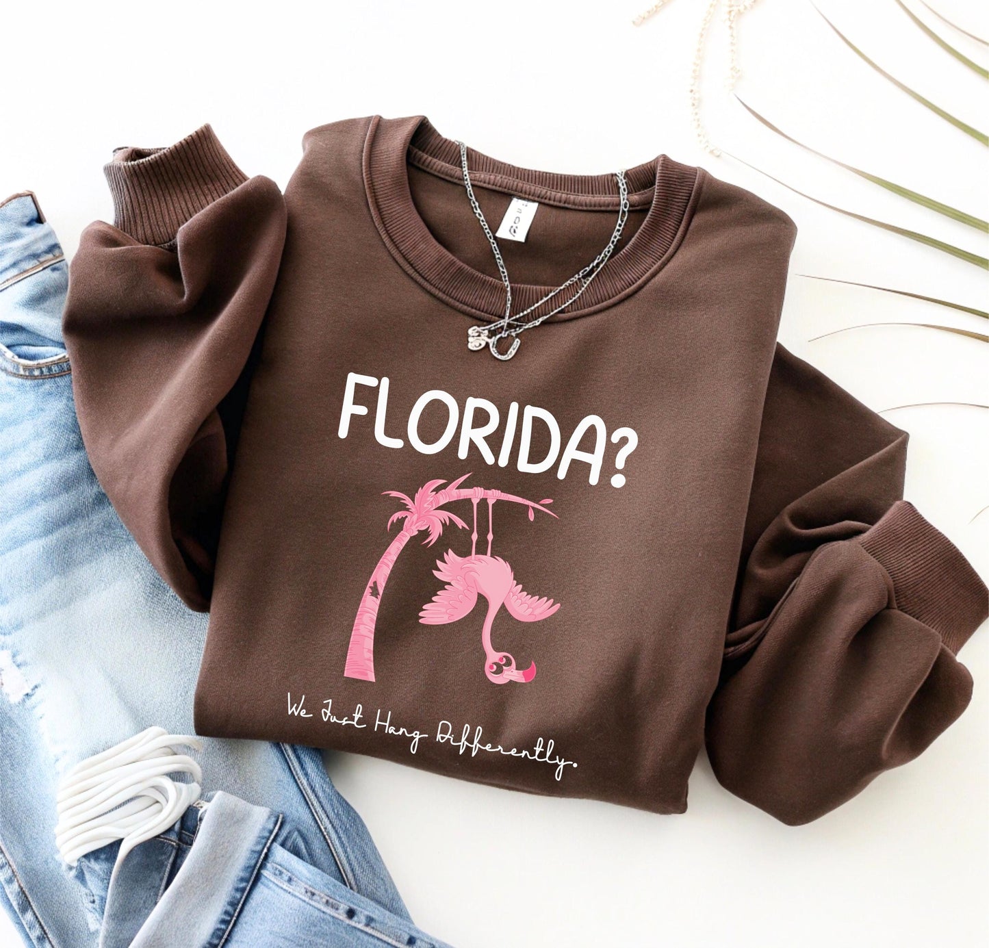 Funny Florida Sweatshirt: Hurricane Season Survivor Flamingo Graphic
