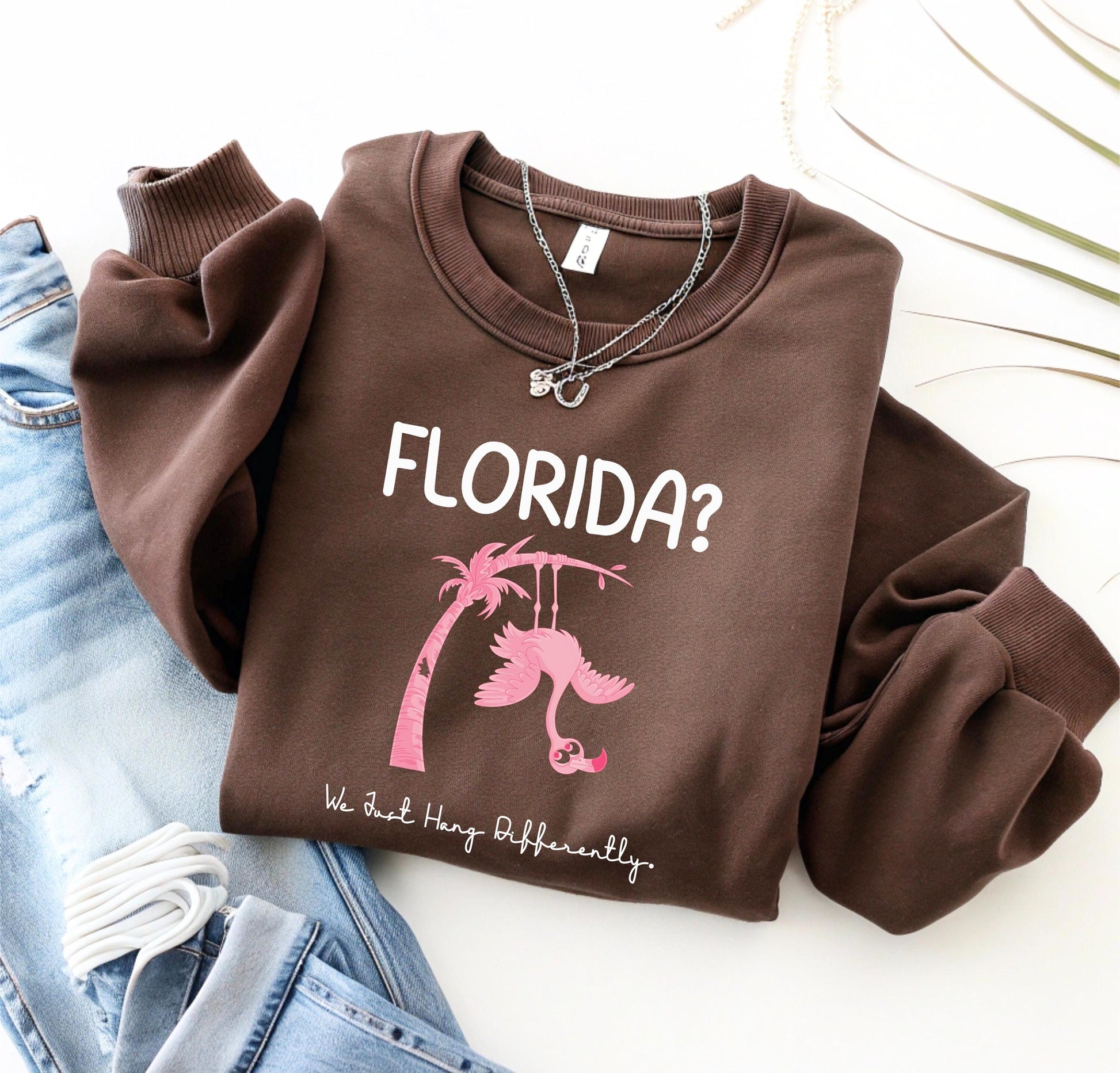 Funny Florida Sweatshirt: Hurricane Season Survivor Flamingo Graphic