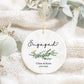 Personalized Engagement Ornament: Eucalyptus Design, Custom Names & Date