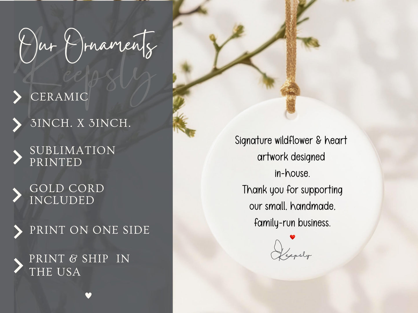Grandparent Pregnancy Announcement Ornament: Elephant Keepsake, Customizable