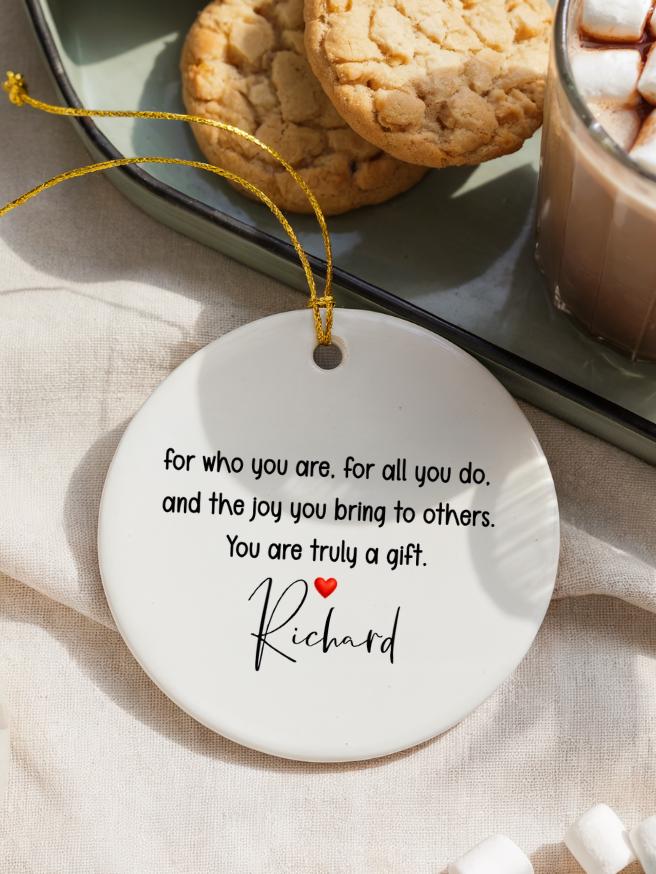 Personalized Thank You Ornament: Teacher, Nurse, Friend Appreciation Gift