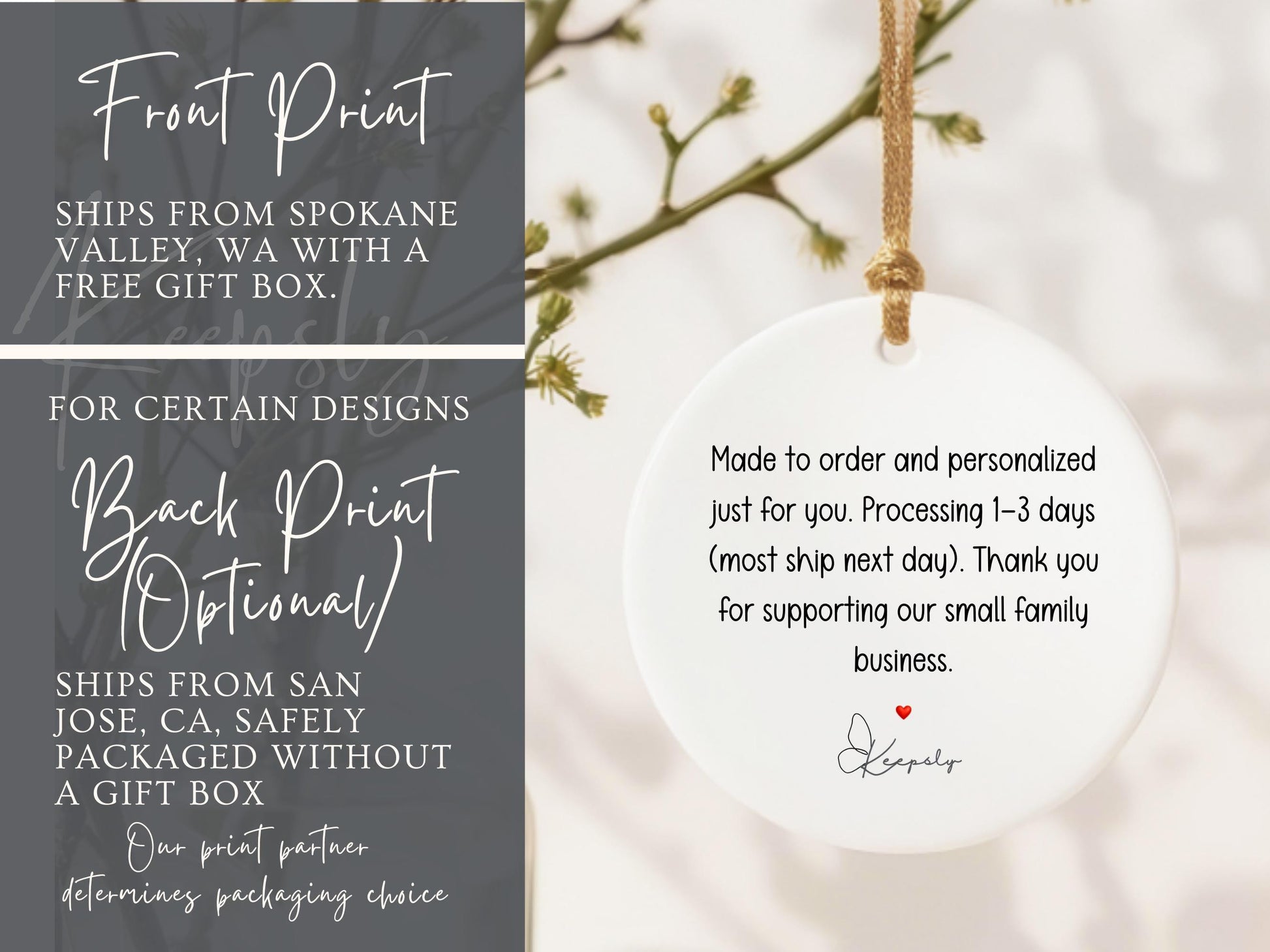 Grandparent Pregnancy Announcement Ornament: Elephant Keepsake, Customizable